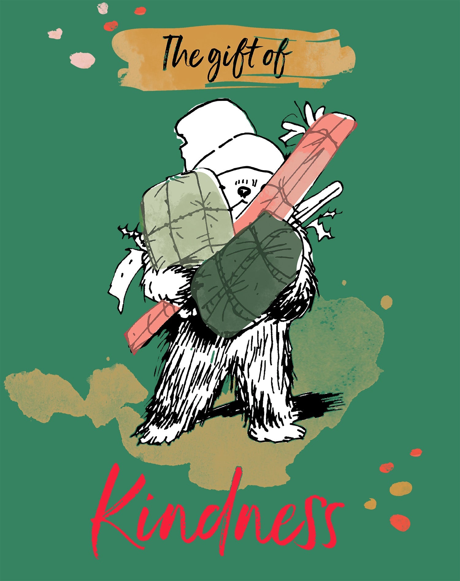 Paddington Bear Xmas Presents Kindness Sketch Amor Christmas Hat Sweatshirt