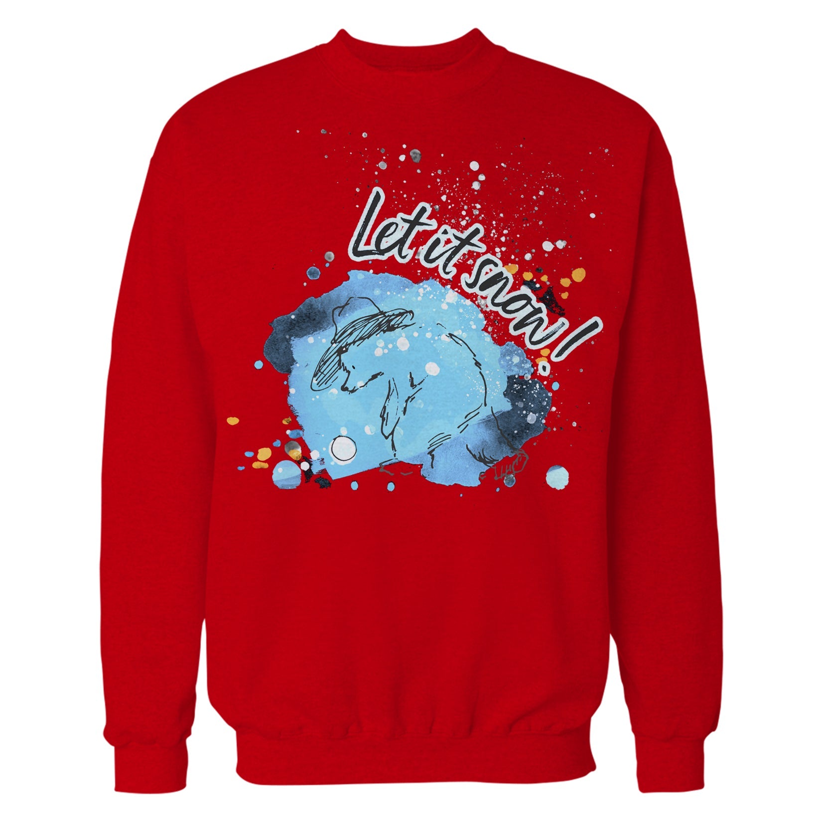 Paddington Bear Xmas Snowball Sketch Splash Love Christmas Sweatshirt