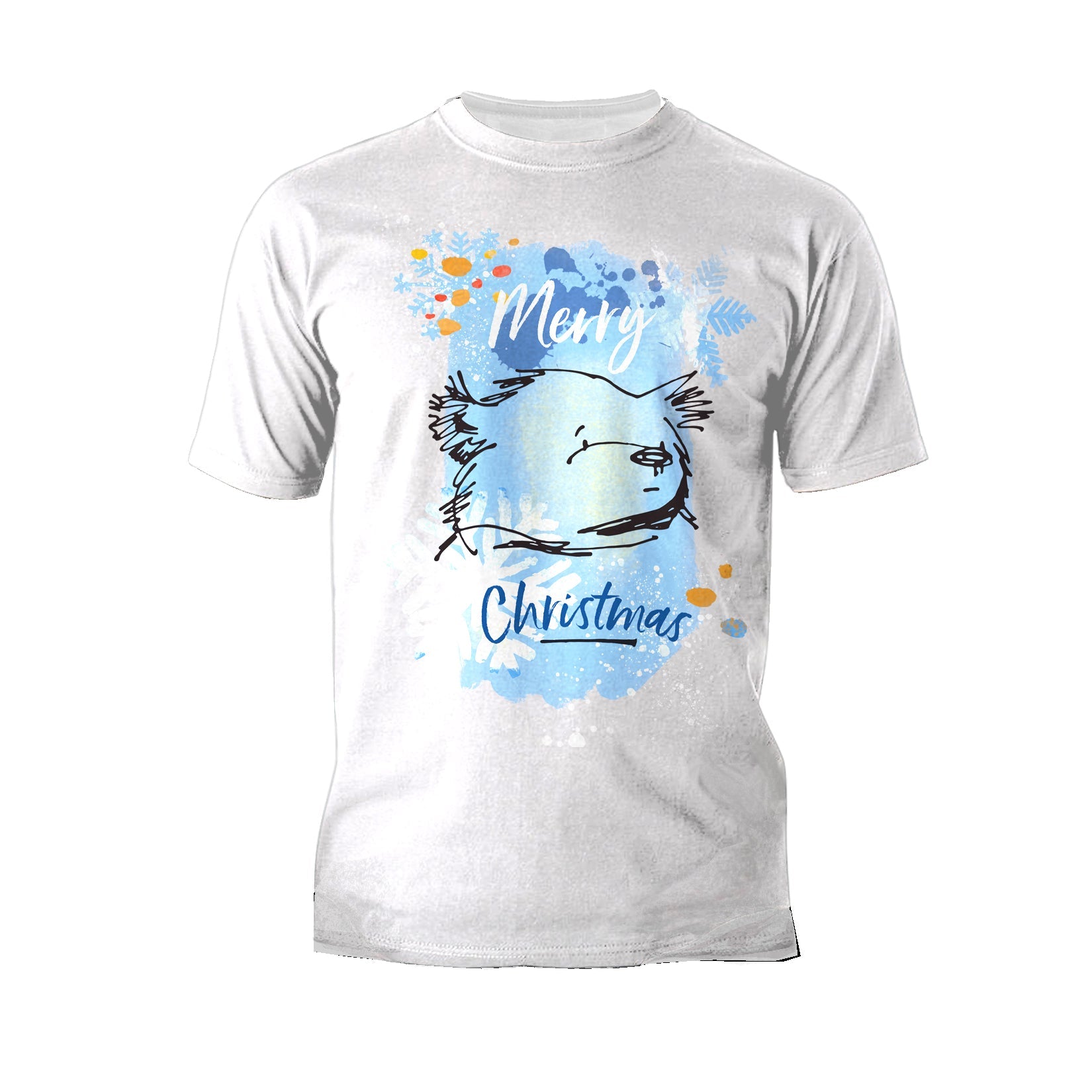 Paddington Bear Xmas Snowflake Sketch Splash Love Christmas Men's T-Shirt