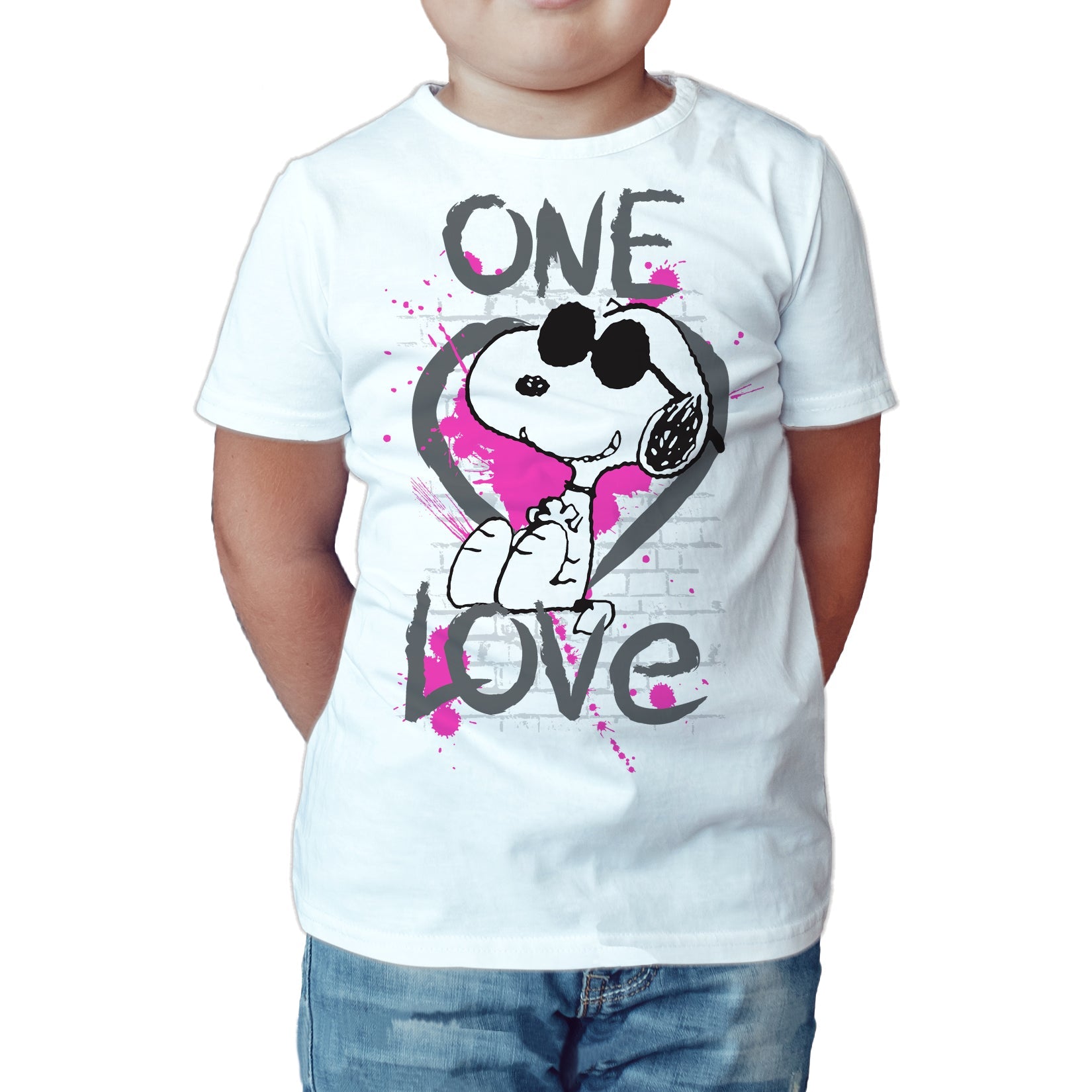 Peanuts Kids Snoopy Graphic One Love Official Kid's T-Shirt