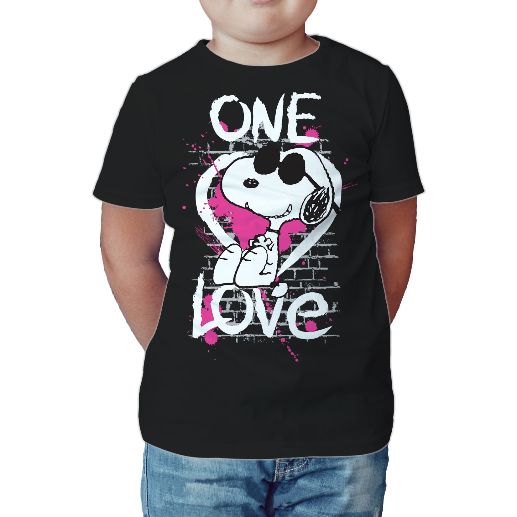 Peanuts Kids Snoopy Graphic One Love Official Kid's T-Shirt