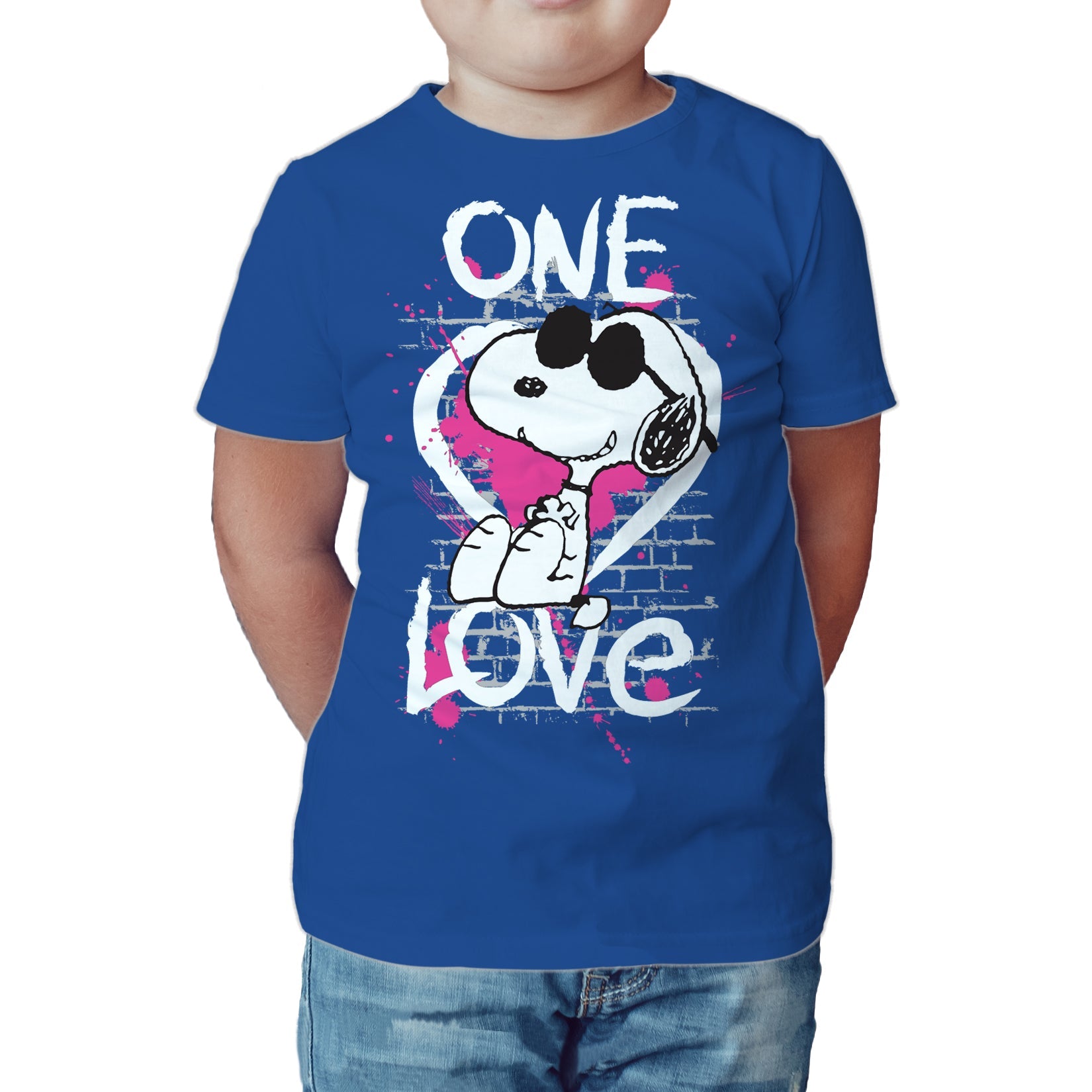 Peanuts Kids Snoopy Graphic One Love Official Kid's T-Shirt