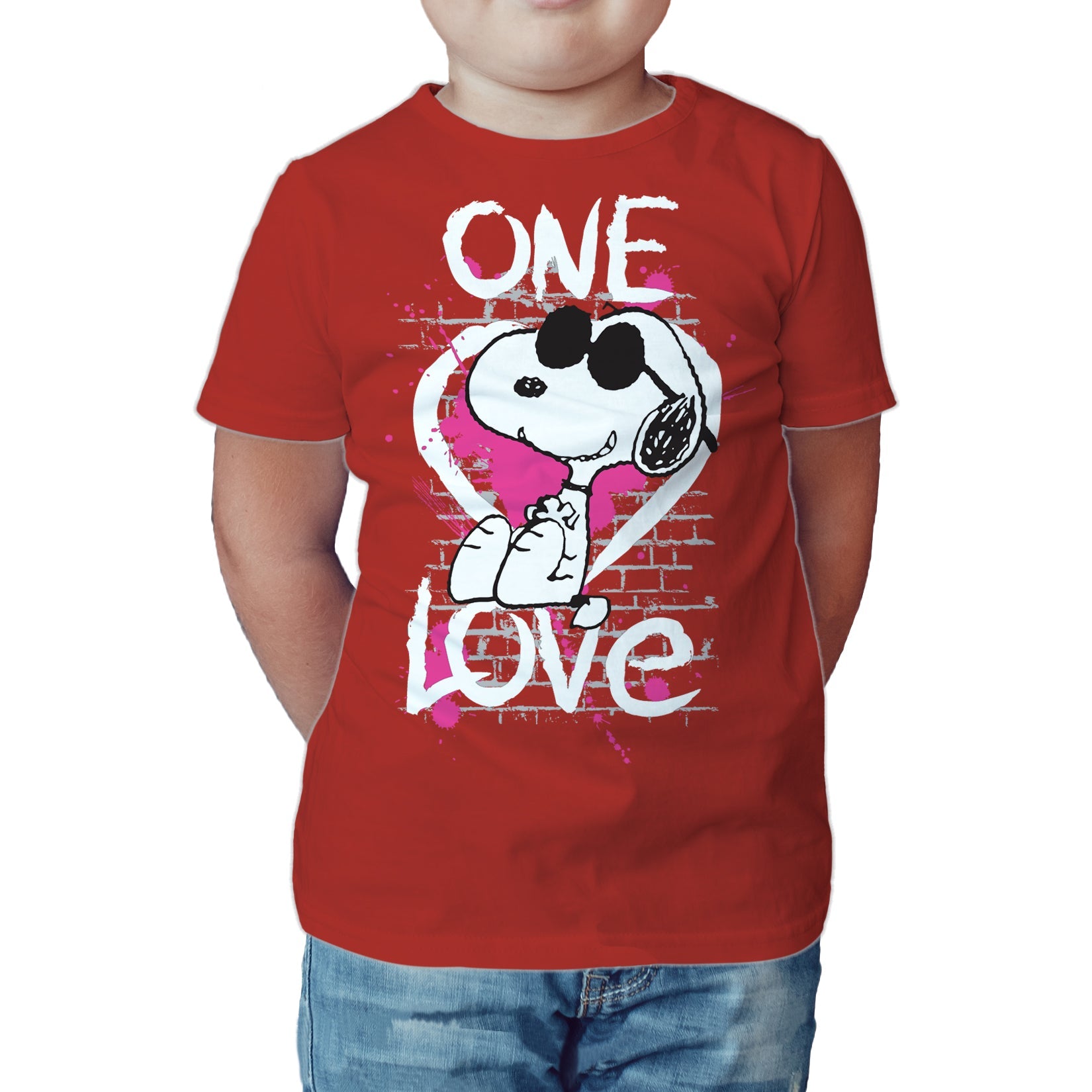 Peanuts Kids Snoopy Graphic One Love Official Kid's T-Shirt