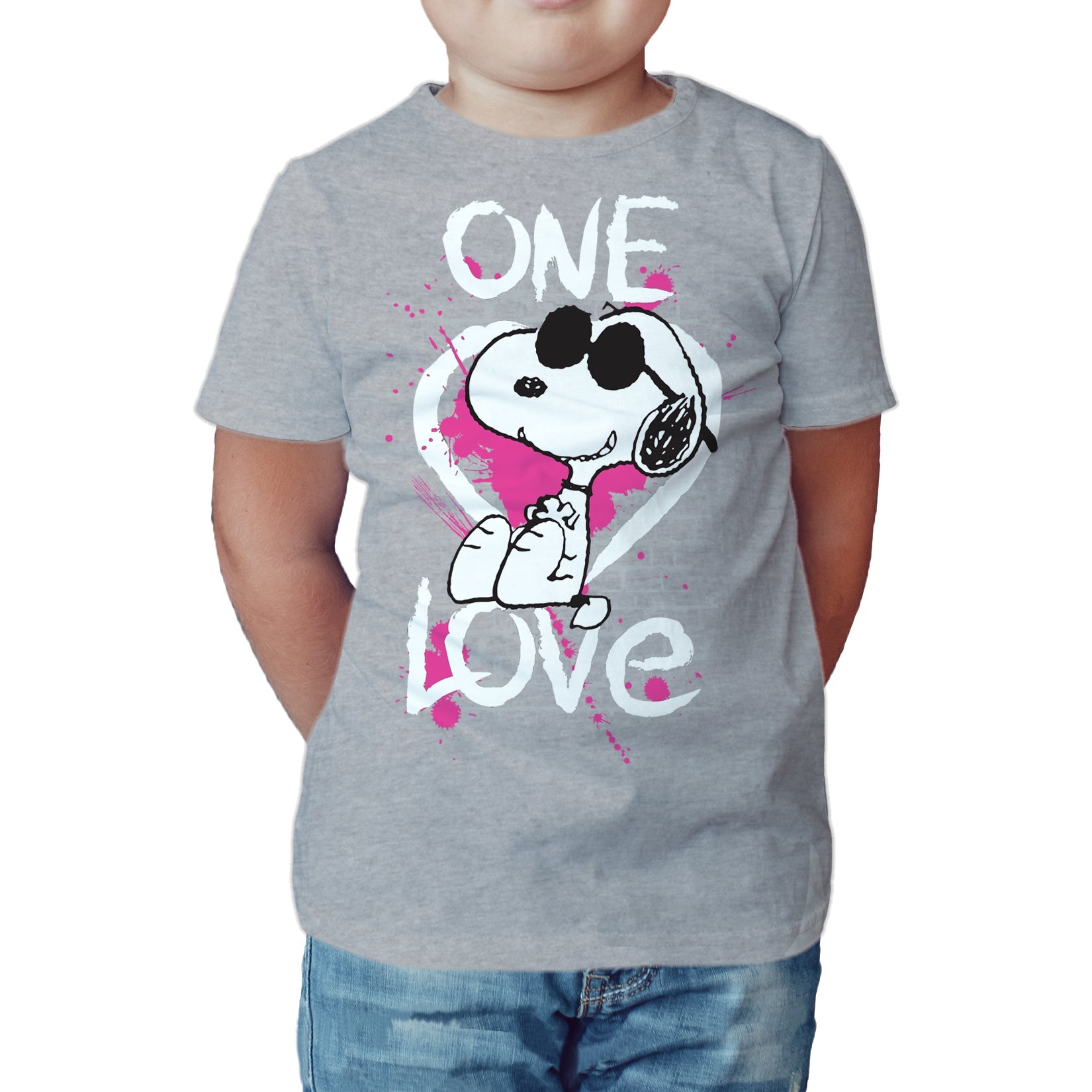 Peanuts Kids Snoopy Graphic One Love Official Kid's T-Shirt