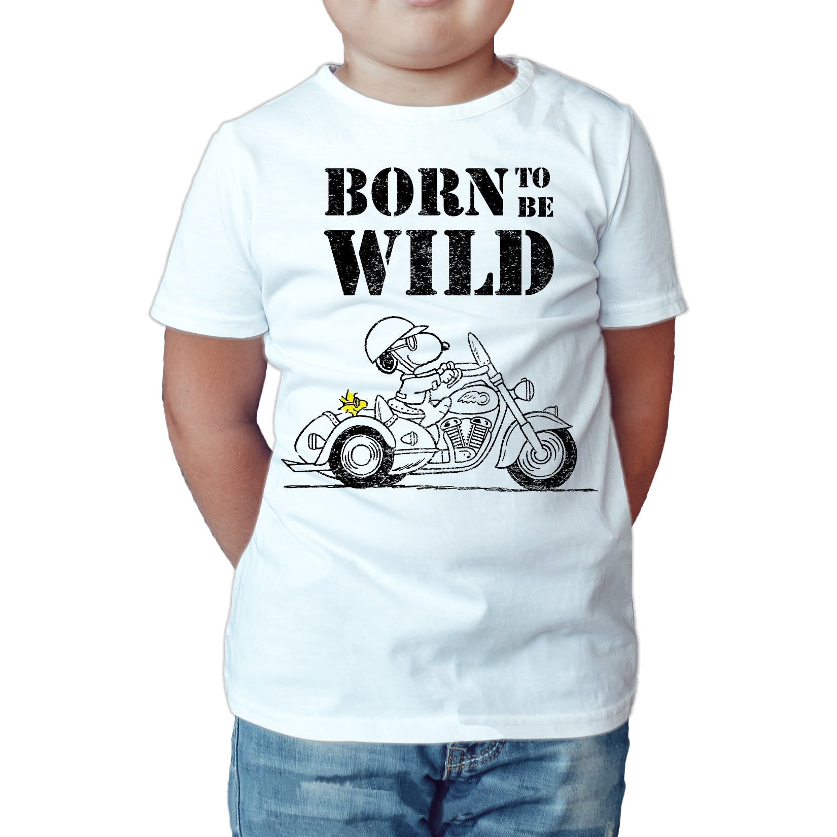 Peanuts Kids Snoopy Sketch Born Wild Official Kid's T-Shirt