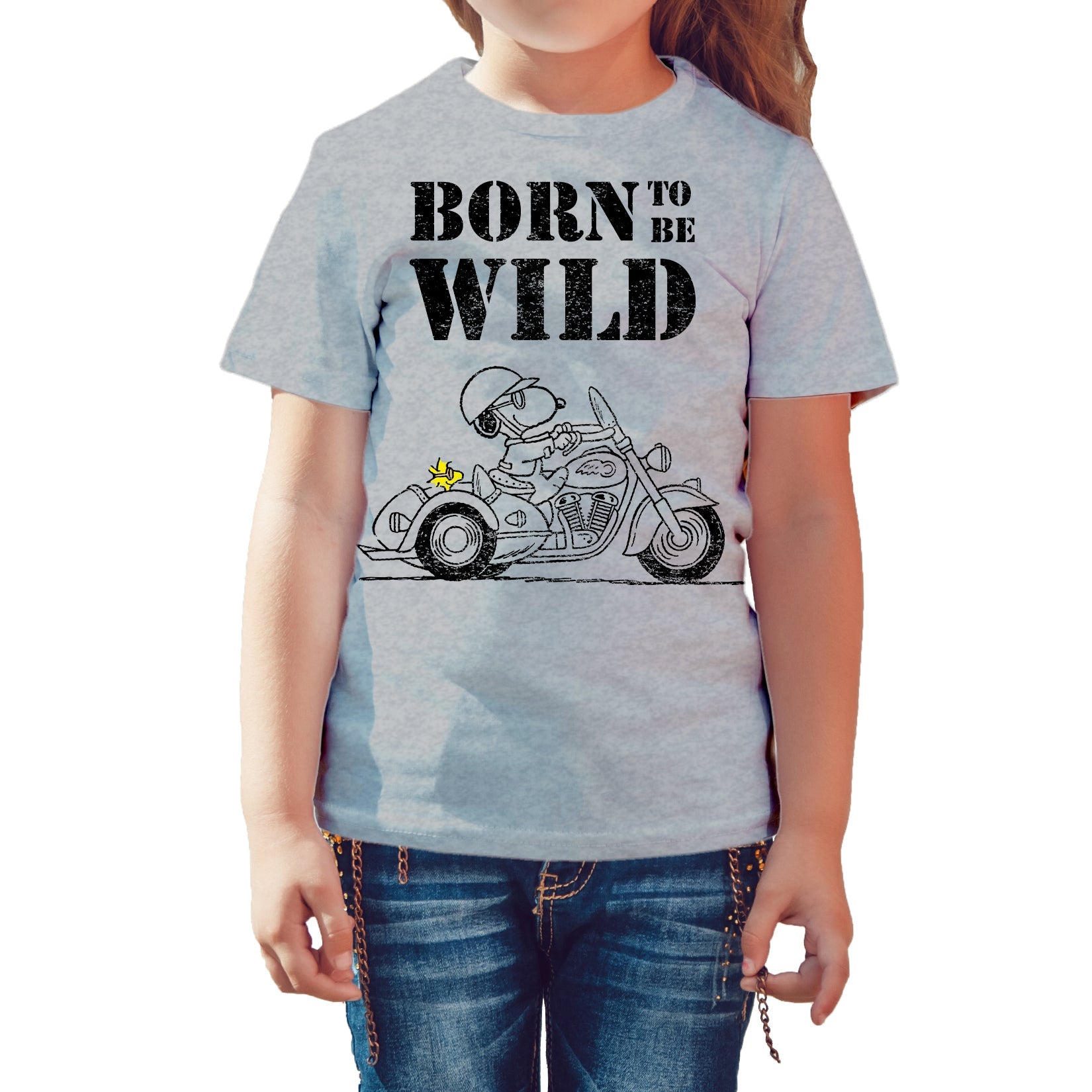 Peanuts Kids Snoopy Sketch Born Wild Official Kid's T-Shirt