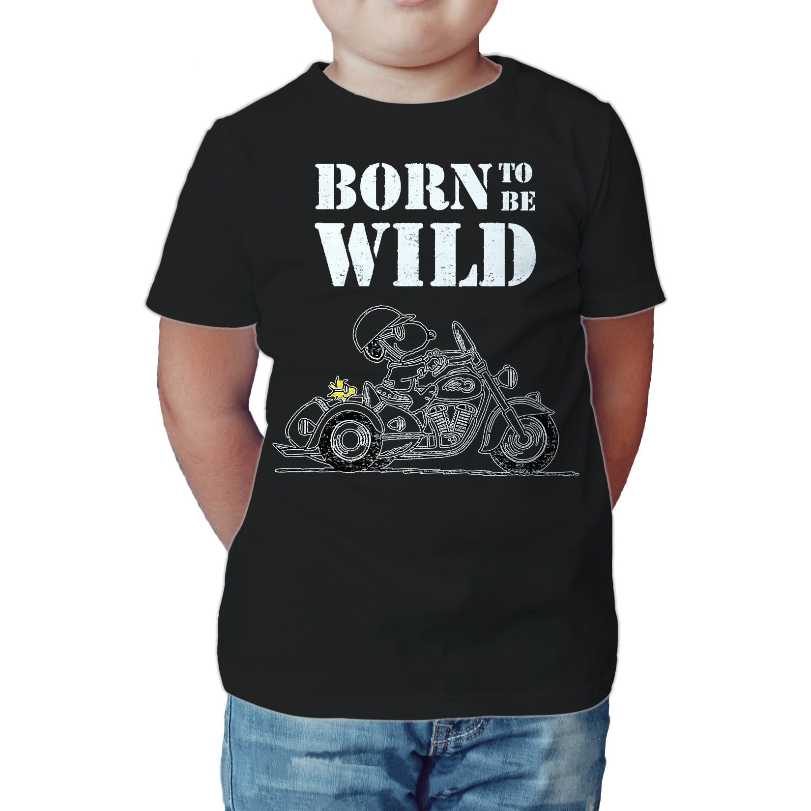 Peanuts Kids Snoopy Sketch Born Wild Official Kid's T-Shirt