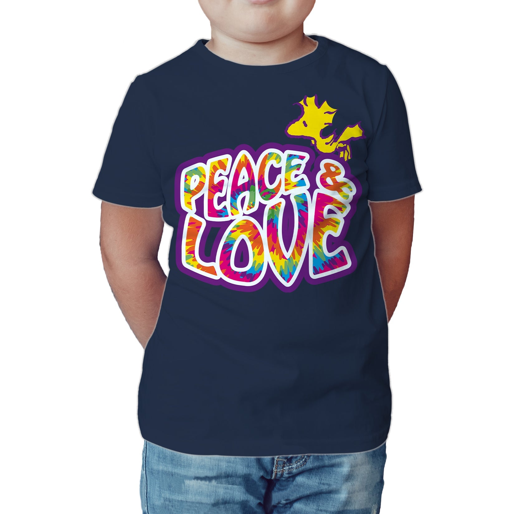 Peanuts Kids Woodstock Peace Love Official Kid's T-Shirt