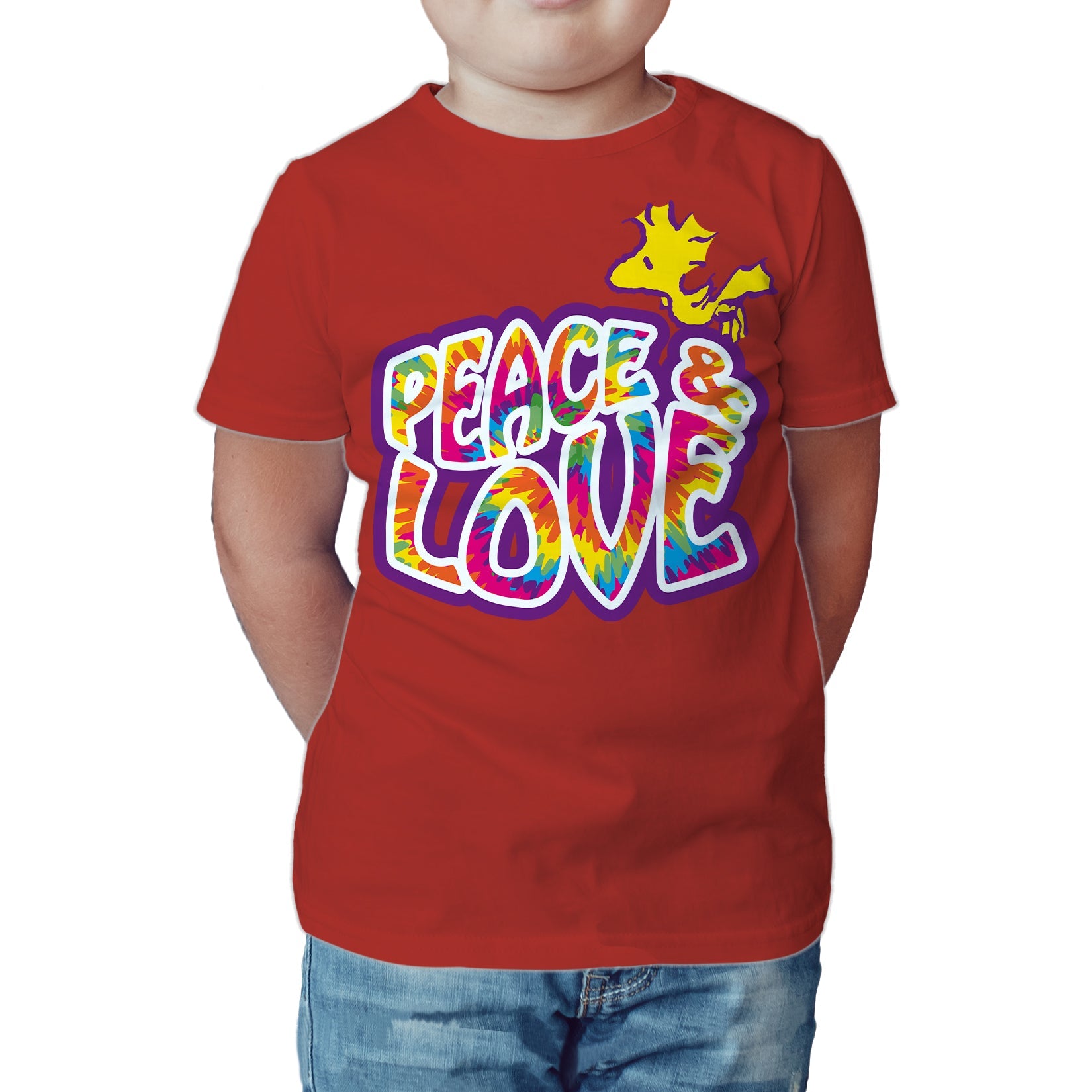 Peanuts Kids Woodstock Peace Love Official Kid's T-Shirt