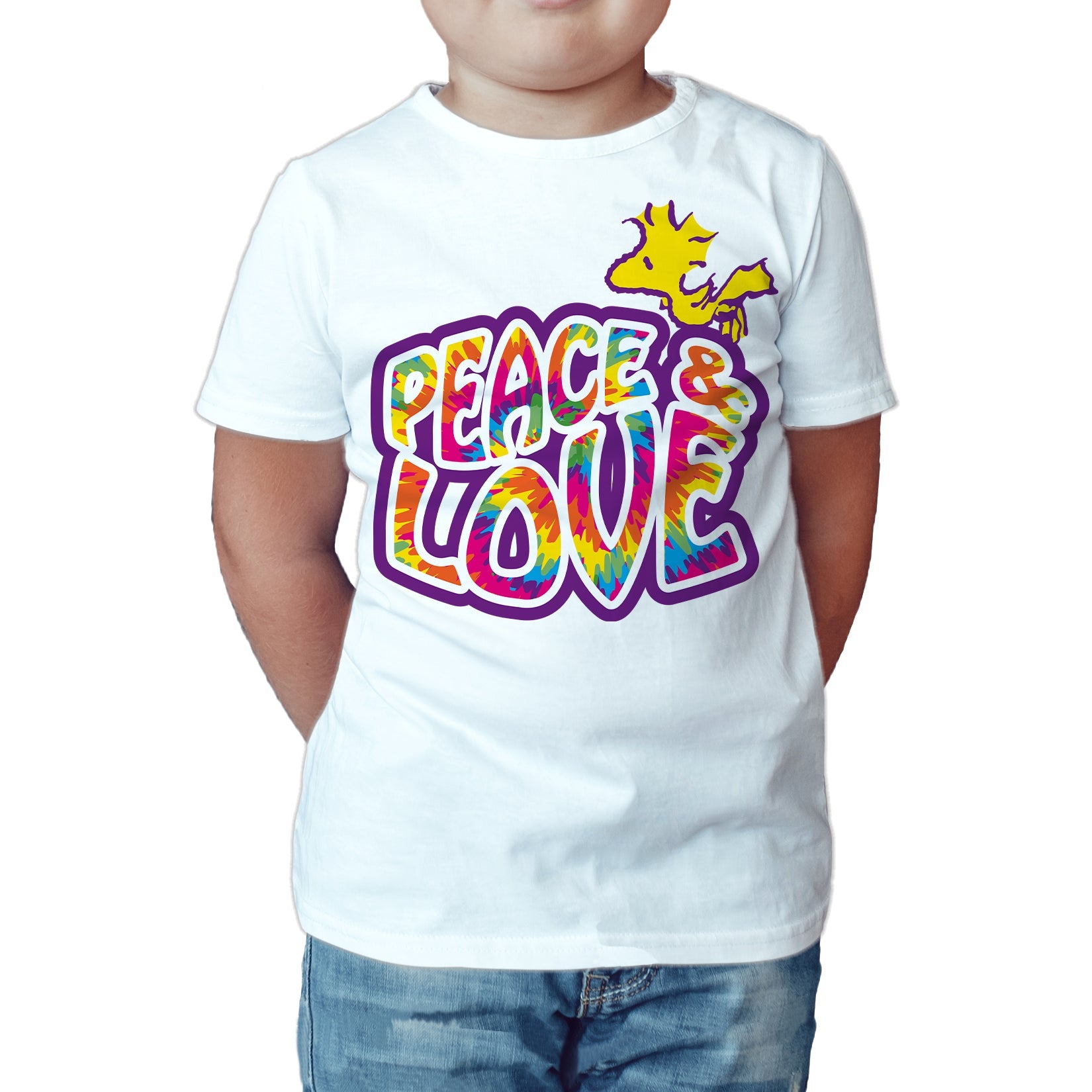 Peanuts Kids Woodstock Peace Love Official Kid's T-Shirt