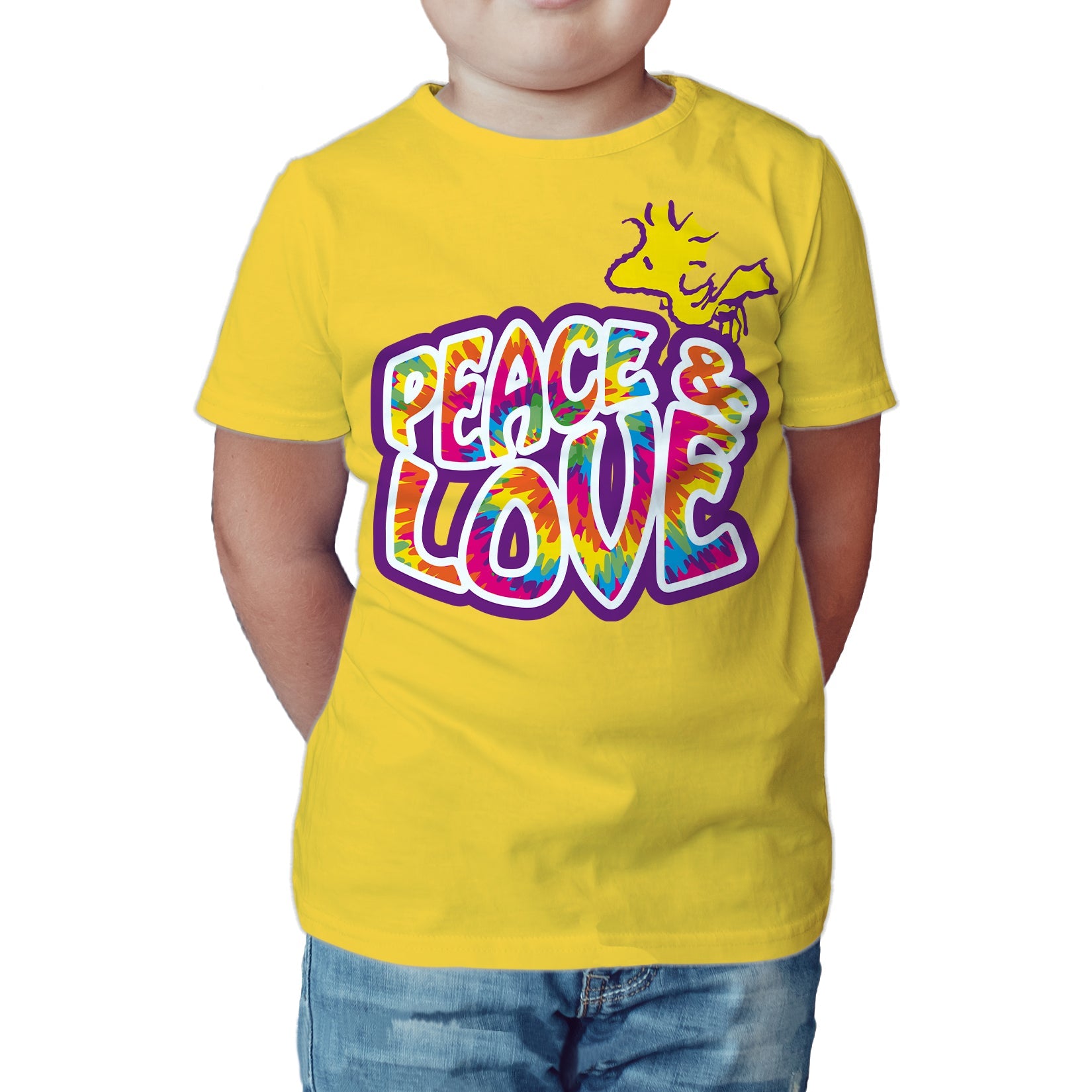 Peanuts Kids Woodstock Peace Love Official Kid's T-Shirt