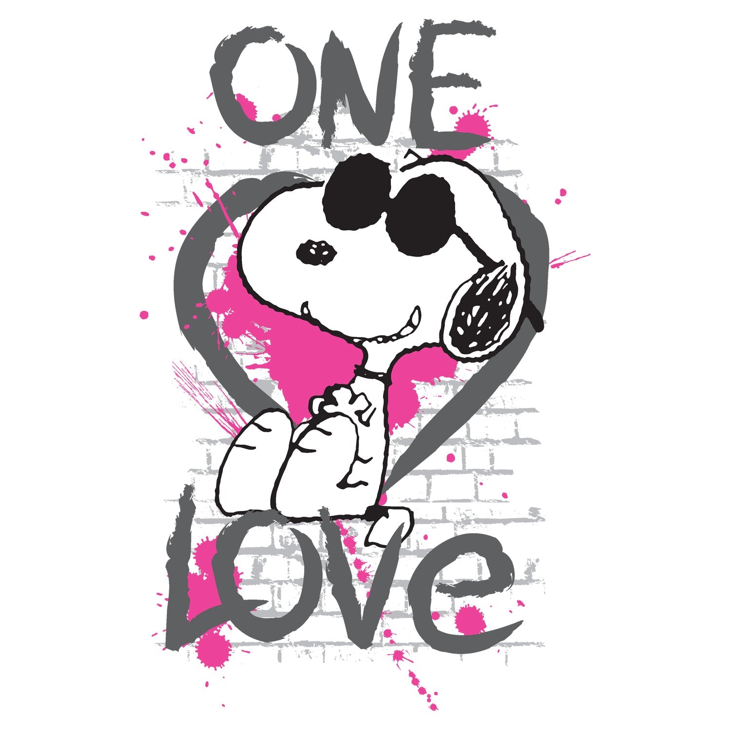 Peanuts Snoopy Graphic One Love Official Women's T-shirt
