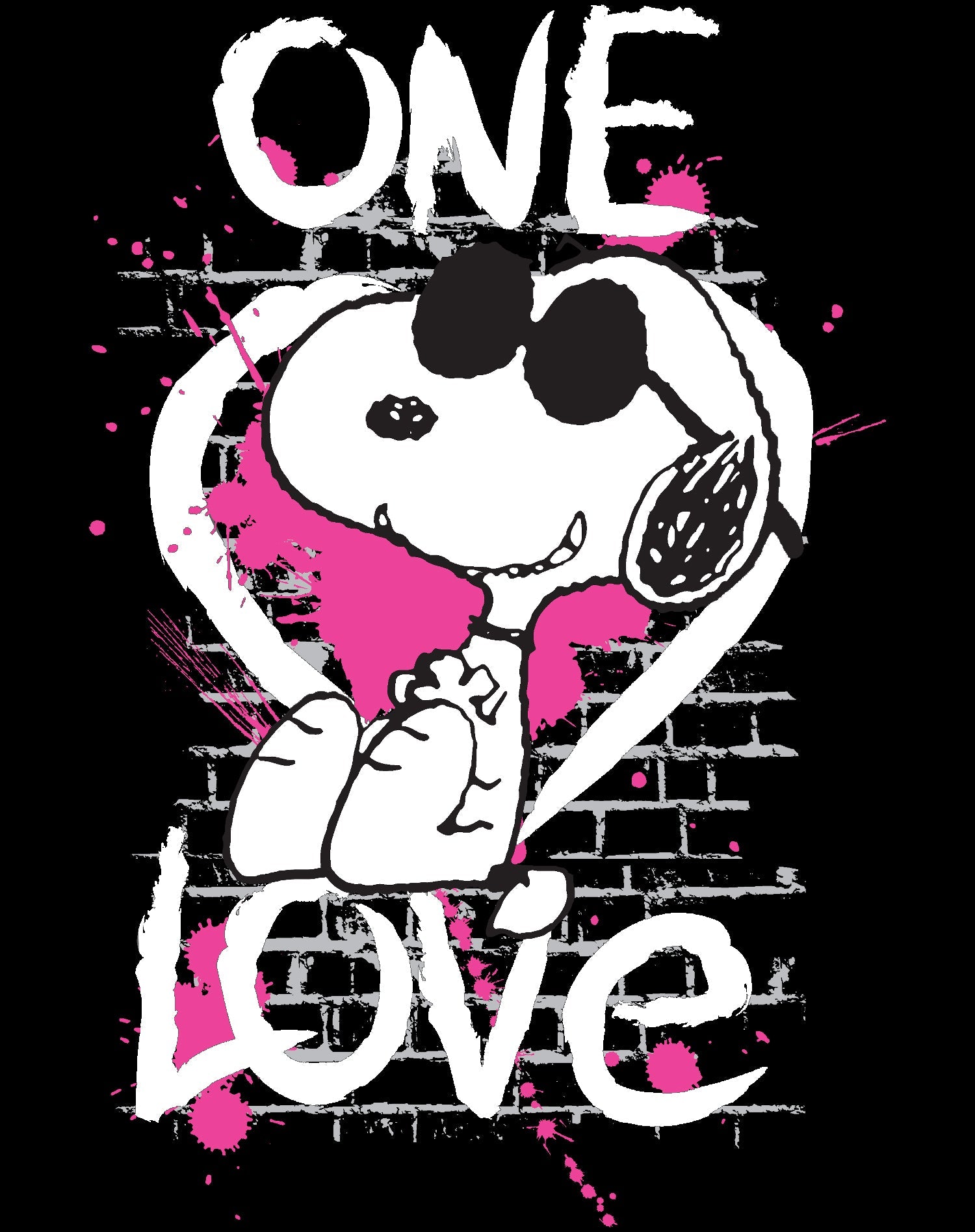 Peanuts Snoopy Graphic One Love Official Youth T-Shirt