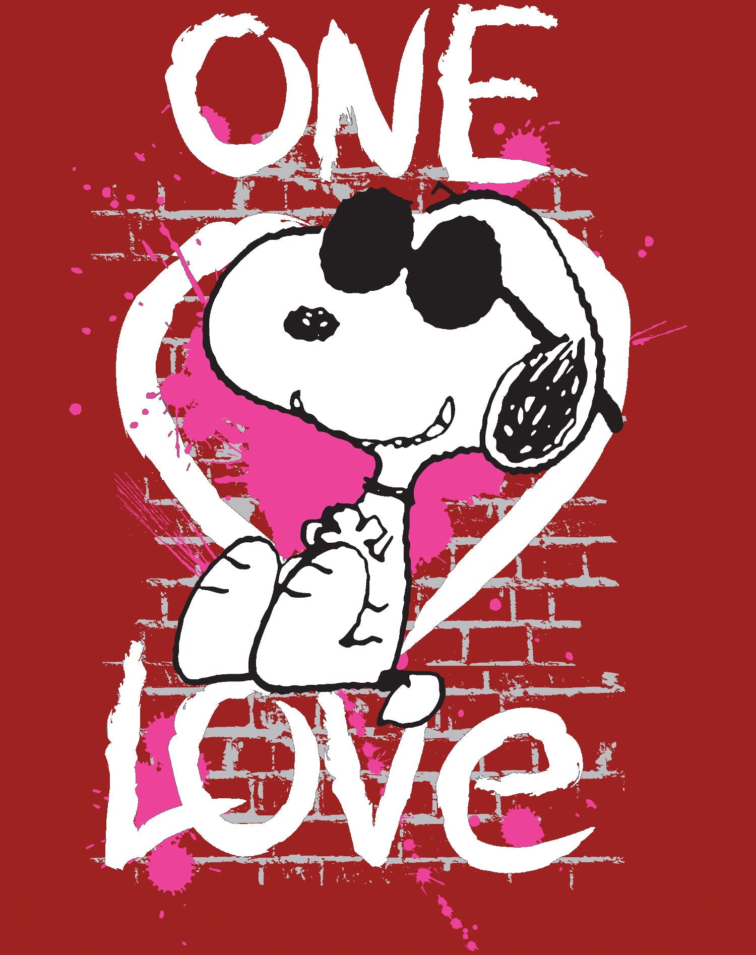 Peanuts Kids Snoopy Graphic One Love Official Kid's T-Shirt