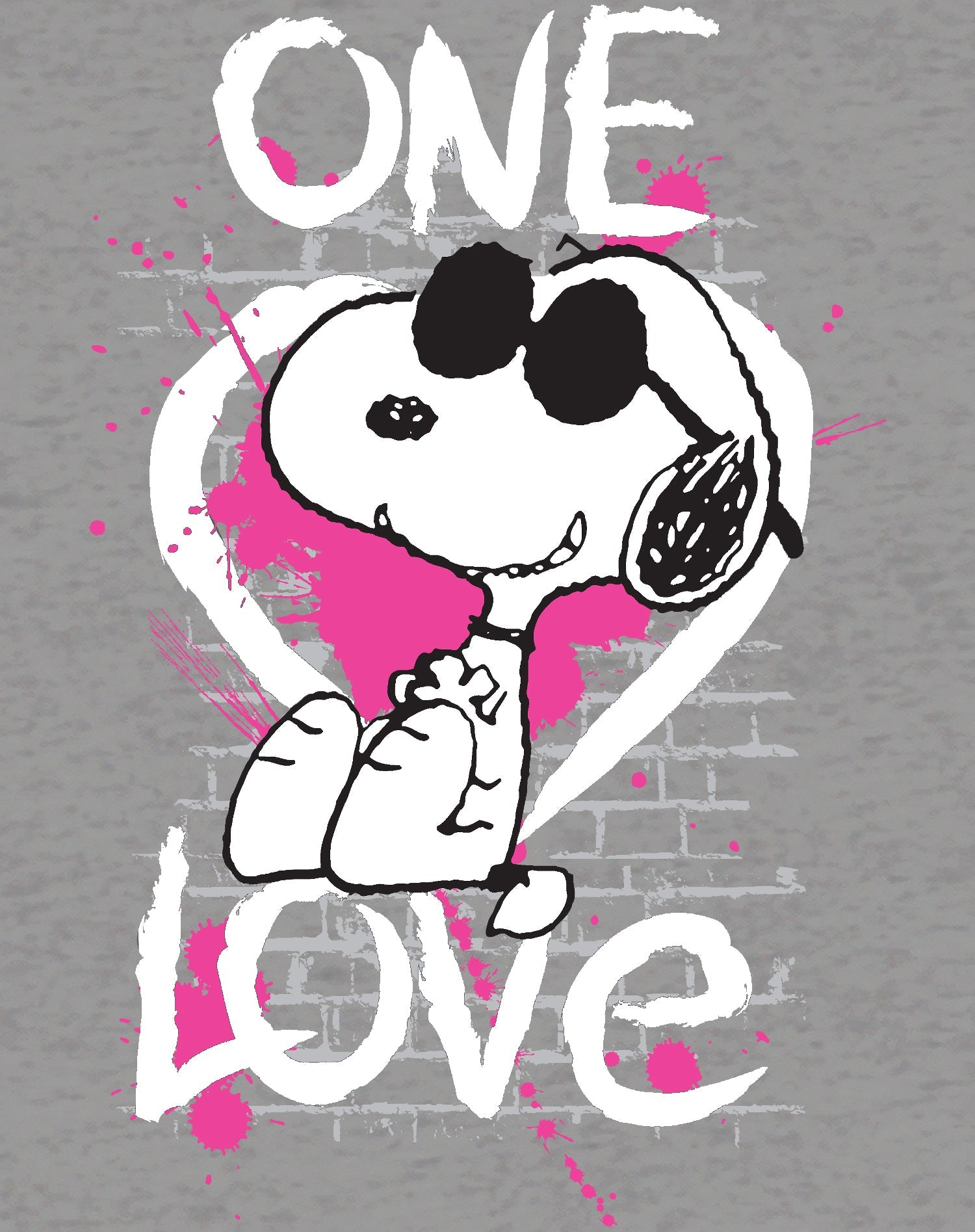 Peanuts Snoopy Graphic One Love Official Youth T-Shirt