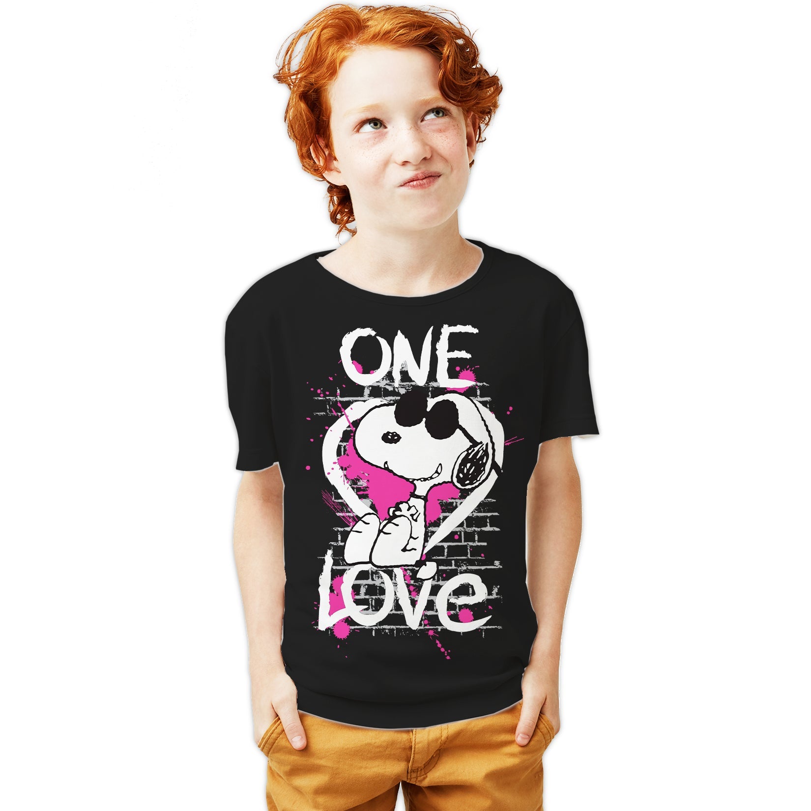 Peanuts Snoopy Graphic One Love Official Youth T-Shirt