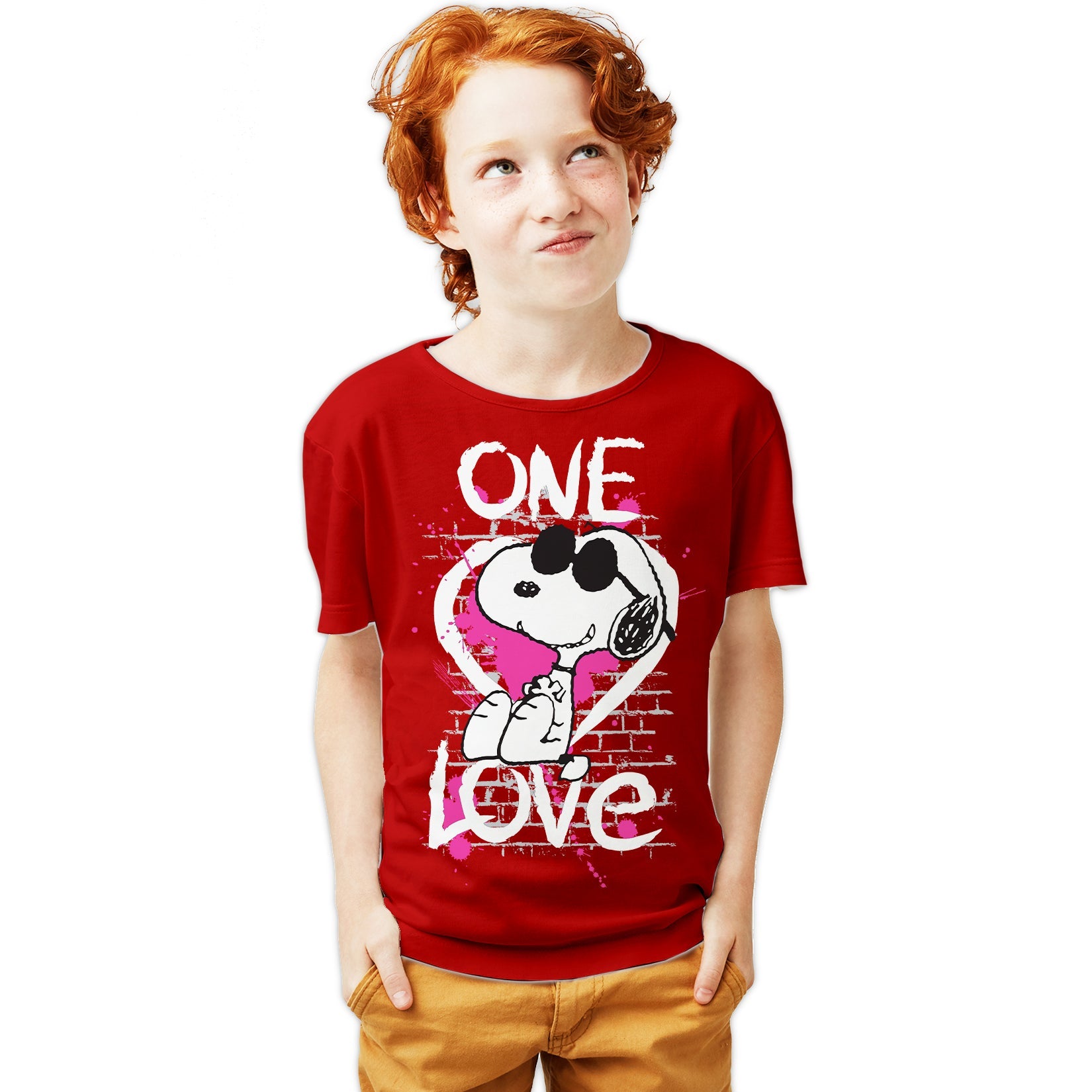 Peanuts Snoopy Graphic One Love Official Youth T-Shirt