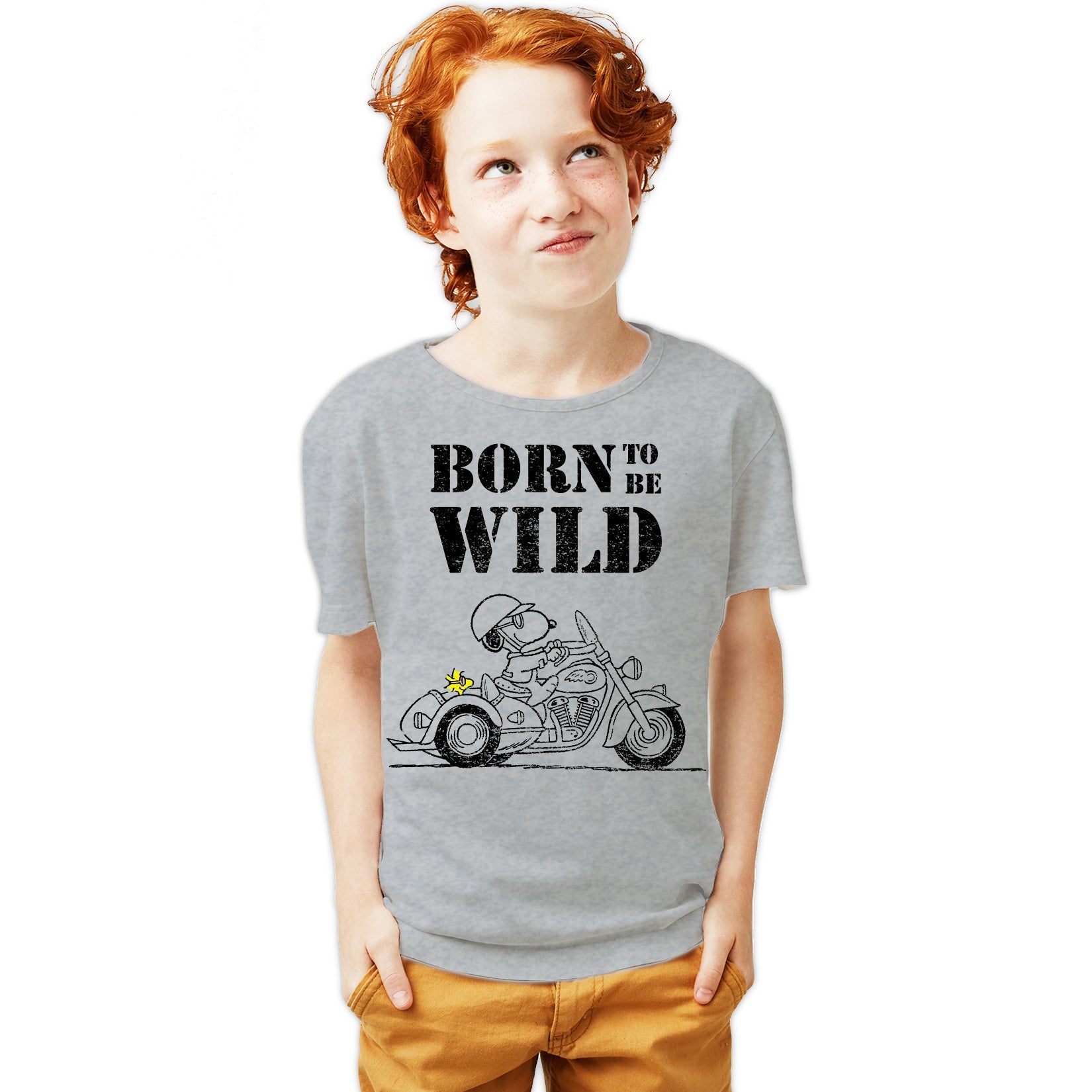 Peanuts Snoopy Sketch Born Wild Official Youth T-Shirt