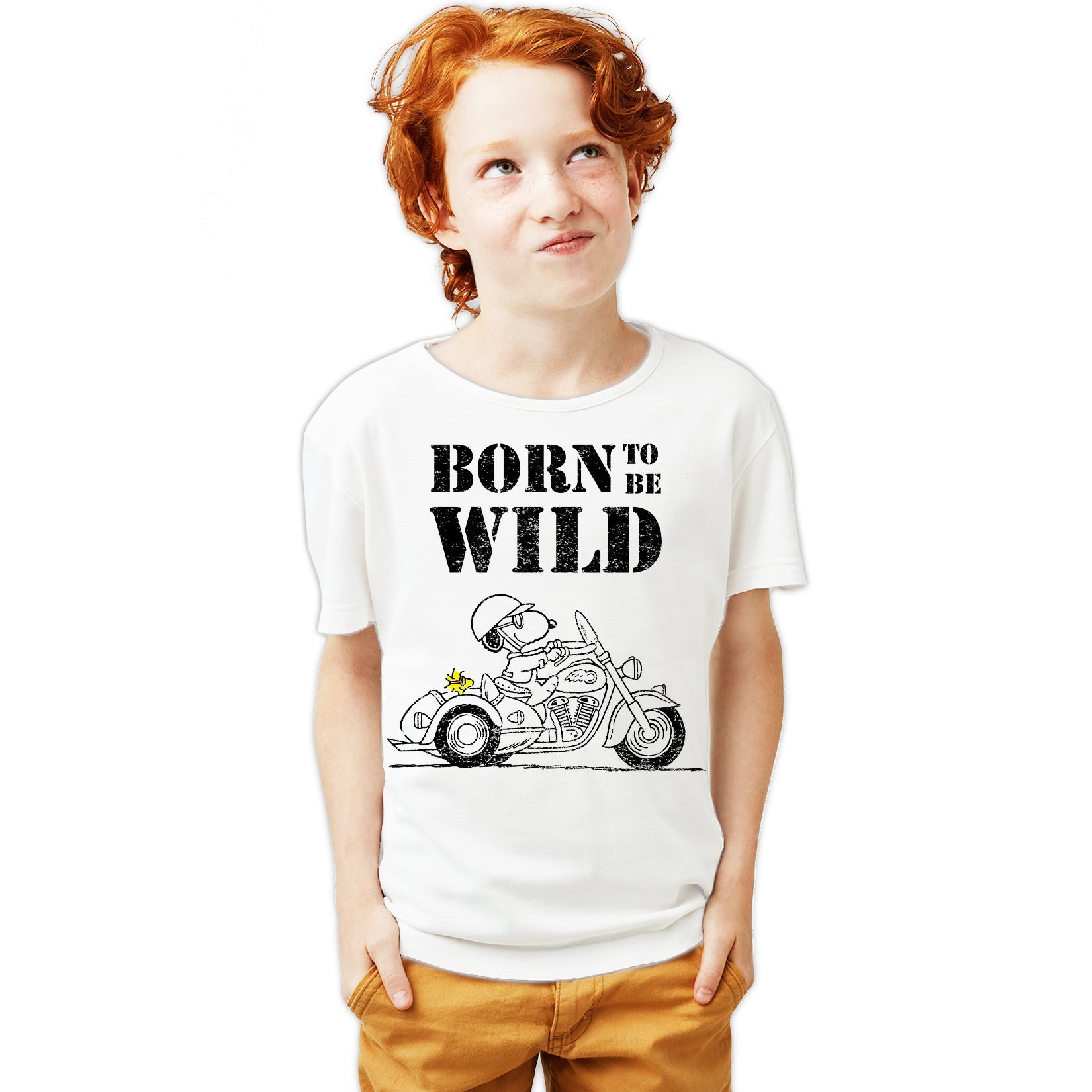 Peanuts Snoopy Sketch Born Wild Official Youth T-Shirt