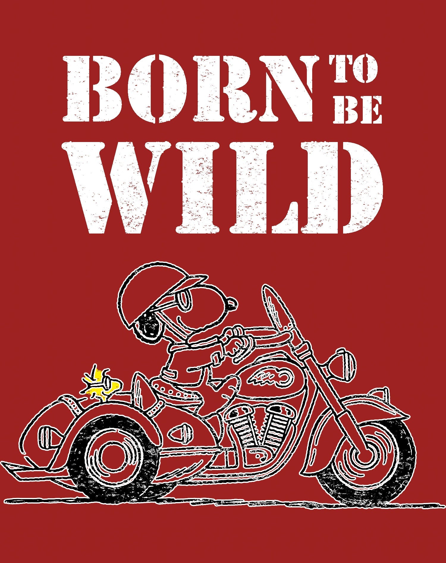 Peanuts Snoopy Sketch Born Wild Official Youth T-Shirt