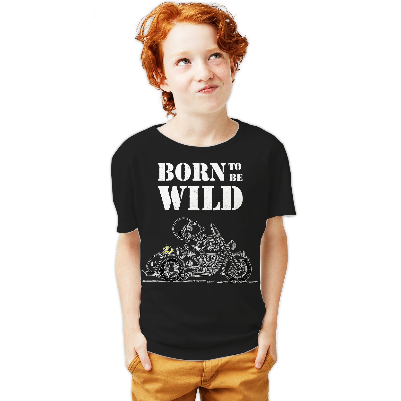 Peanuts Snoopy Sketch Born Wild Official Youth T-Shirt