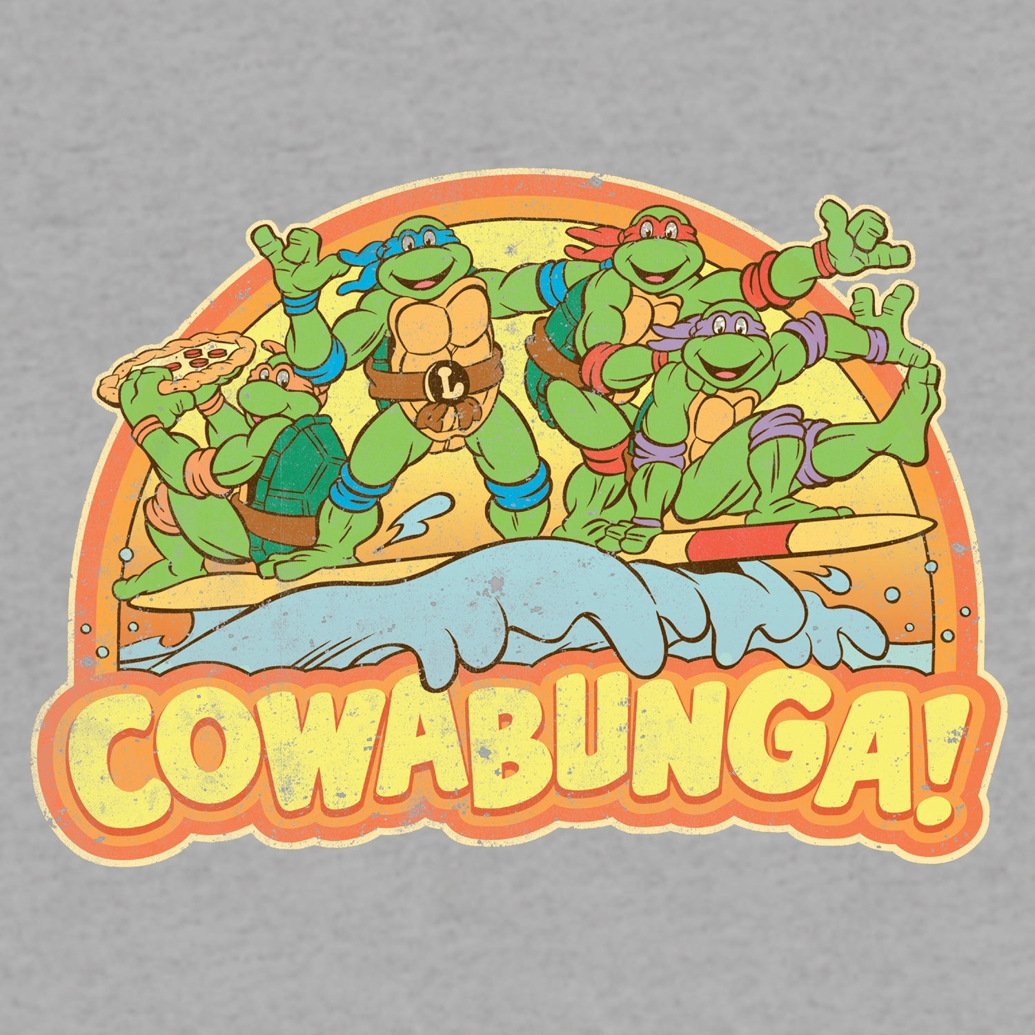 TMNT Gang Retro Cowabunga Official Kid's T-Shirt ()