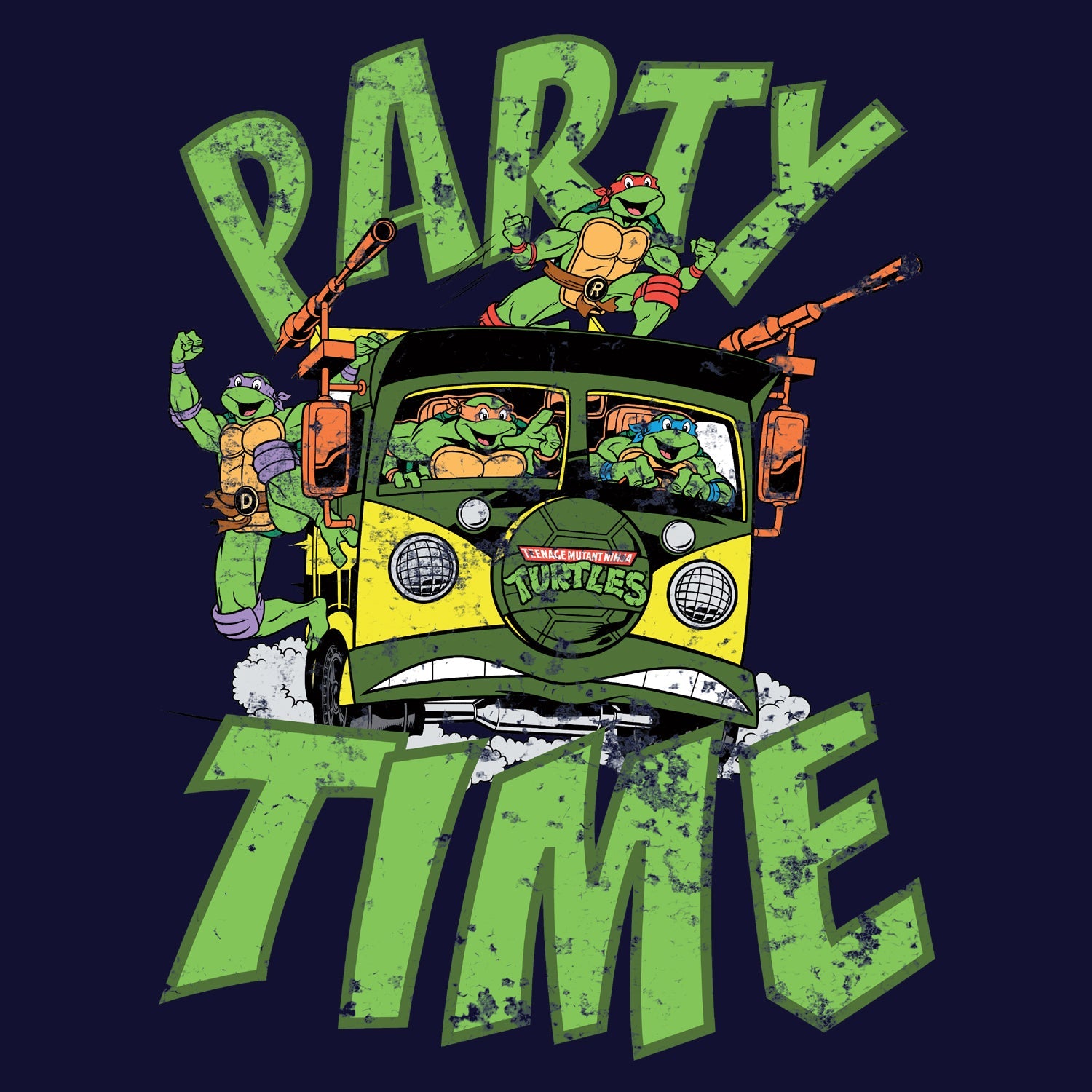 TMNT Gang Retro Party Wagon Official Kid's T-Shirt ()