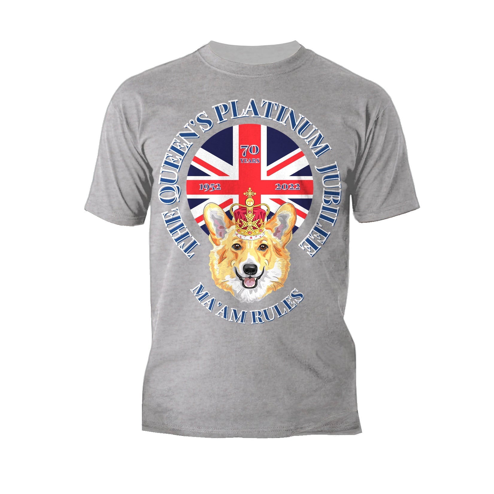 UA Queen's Platinum Jubilee Corgi Ma'am Rules Men's T-shirt ()