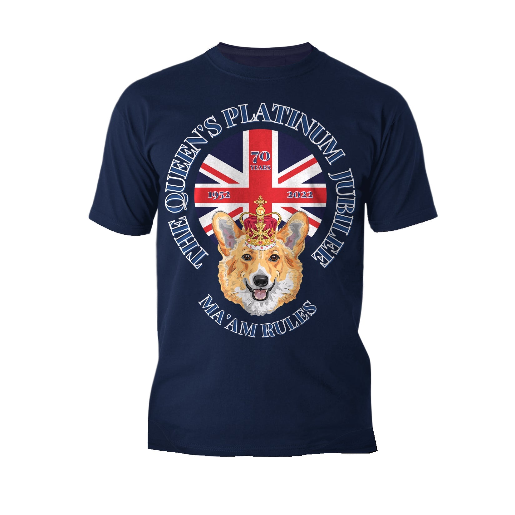 UA Queen's Platinum Jubilee Corgi Ma'am Rules Men's T-shirt ()