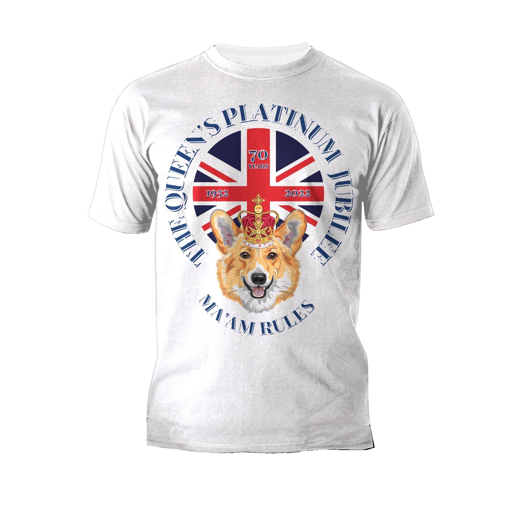 UA Queen's Platinum Jubilee Corgi Ma'am Rules Men's T-shirt ()
