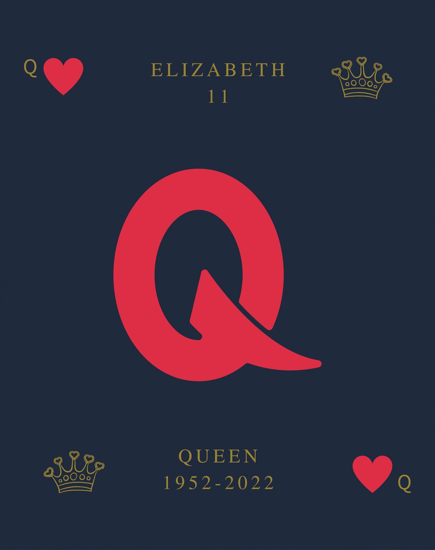 UA Queen's Platinum Jubilee Elizabeth II Heart Queen Men's T-shirt ()