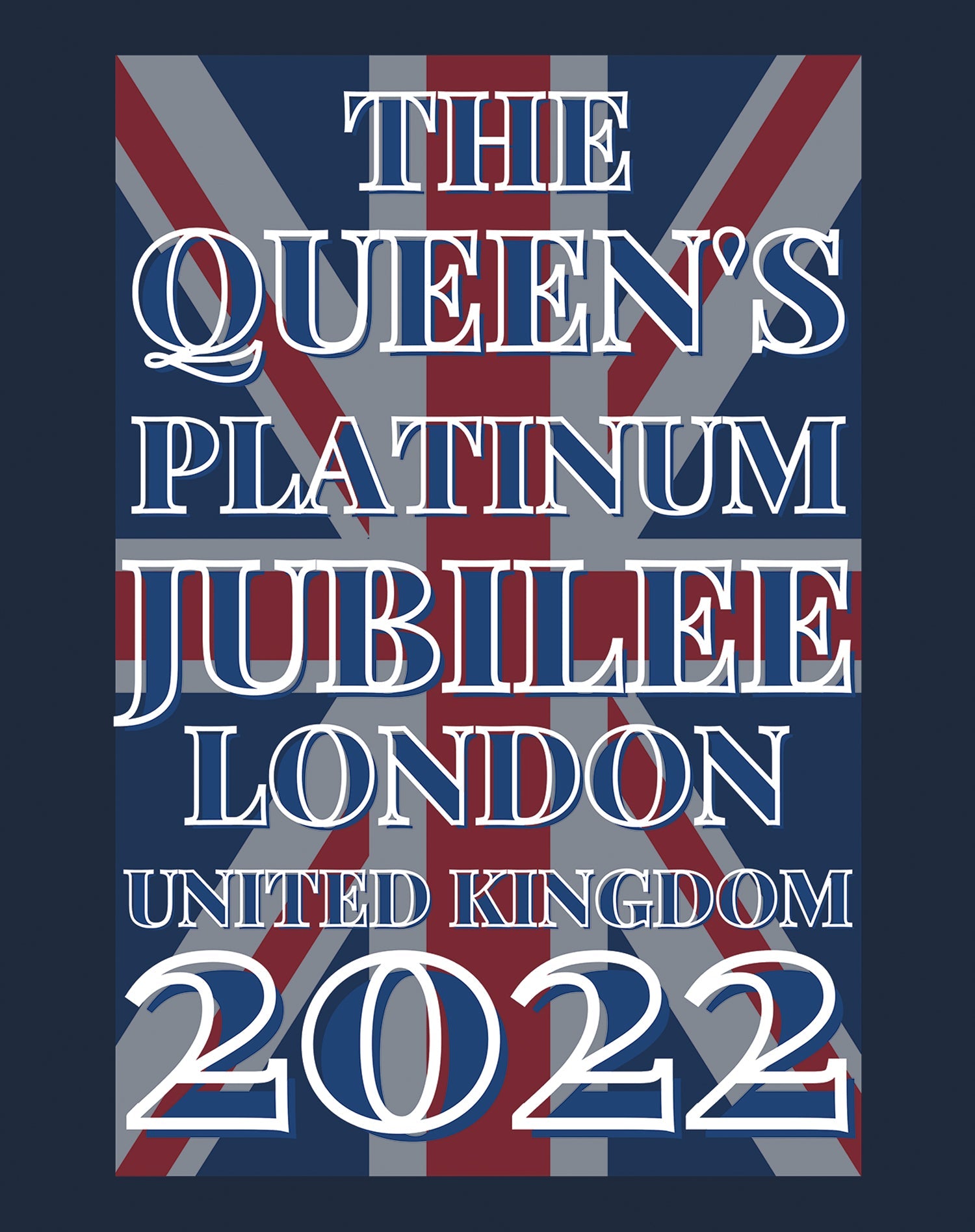 UA Queen's Platinum Jubilee London UK Flag Men's T-shirt ()
