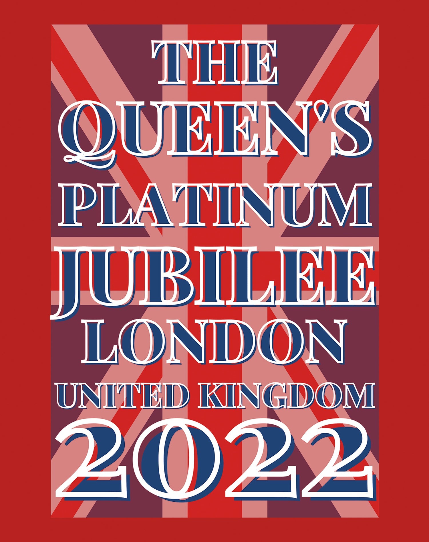 UA Queen's Platinum Jubilee London UK Flag Men's T-shirt ()