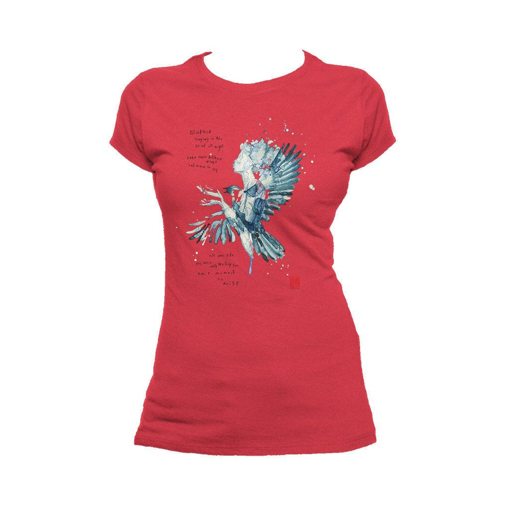 Beatles David Mack Blackbird Official Women's T-shirt ()