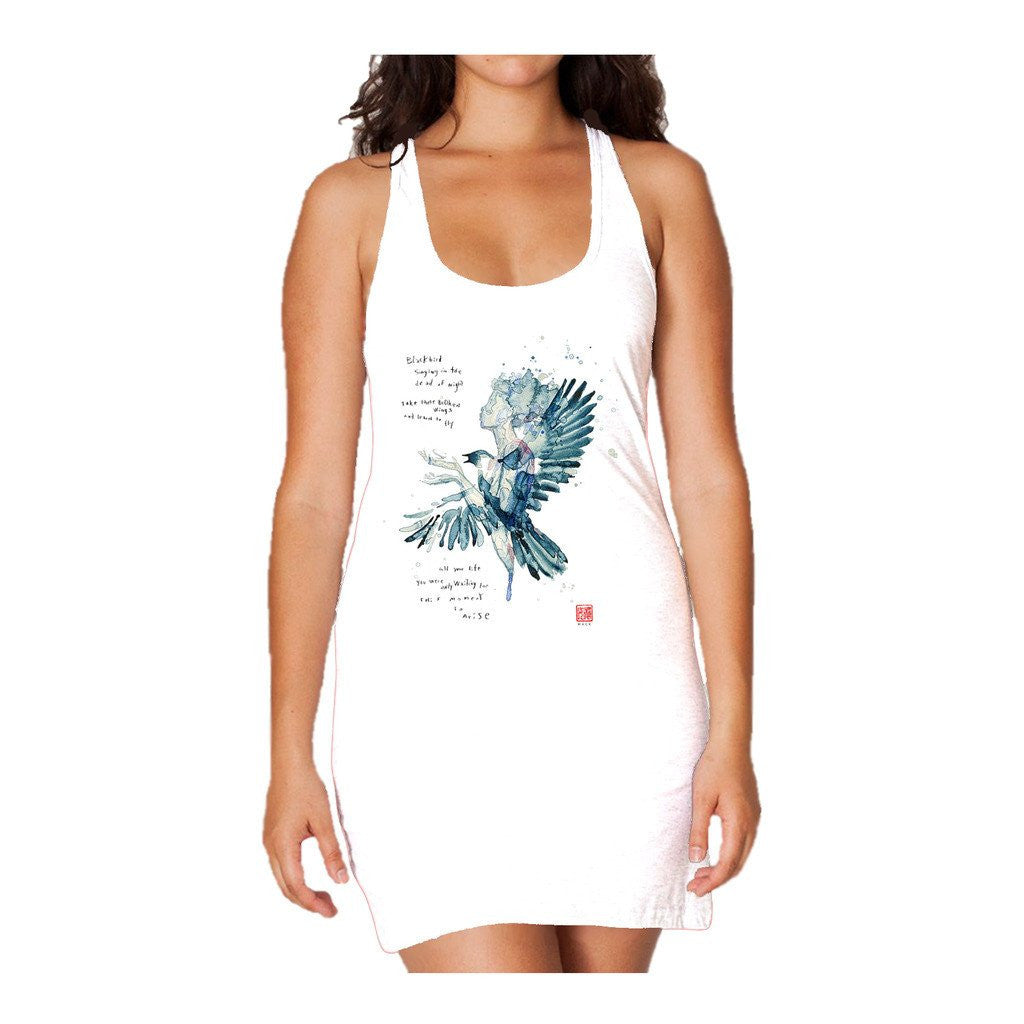 Beatles David Mack Blackbird Official Women's Long Tank Dress ()