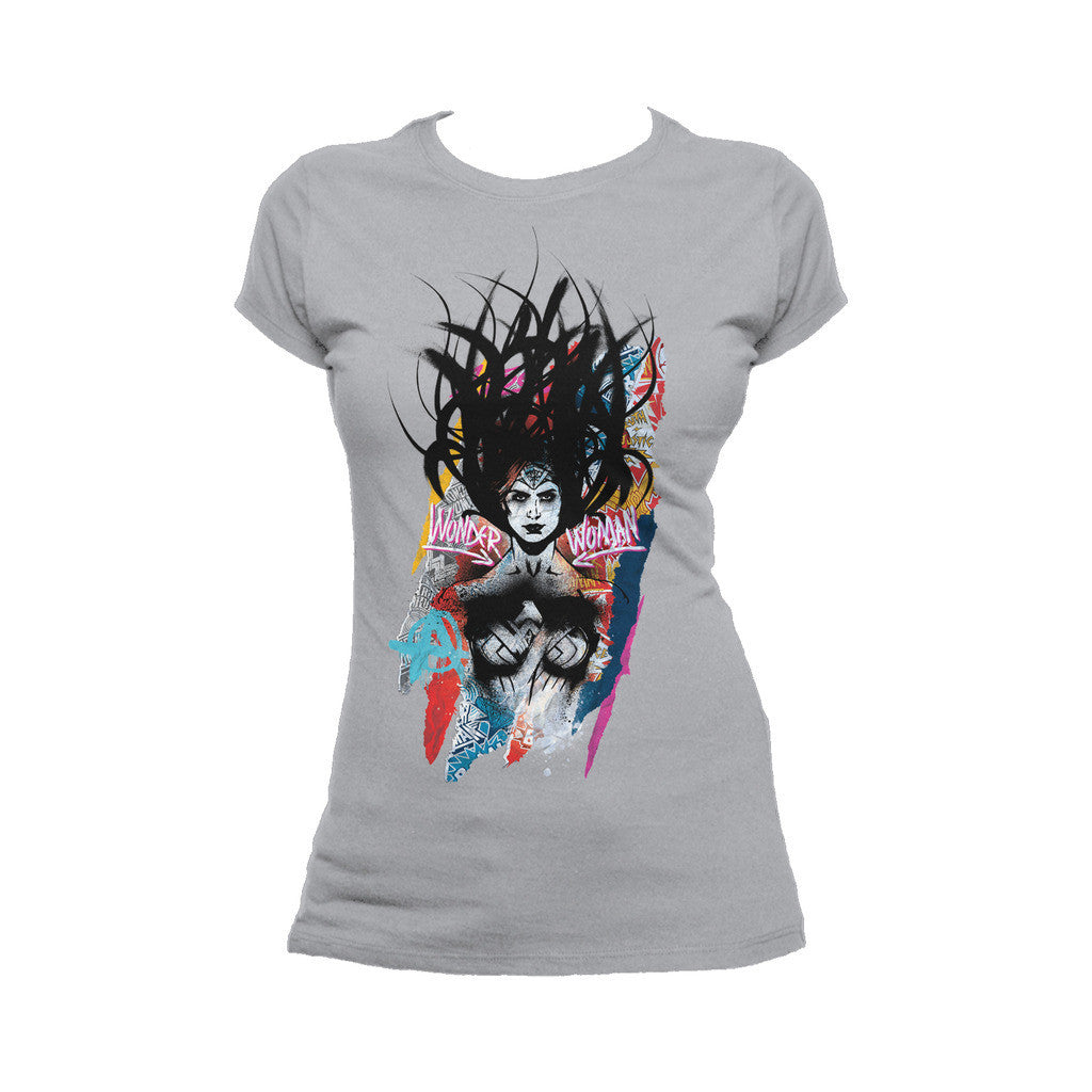 DC Batman V Superman Wonder Woman Graff Hair Official Women's T-shirt ()