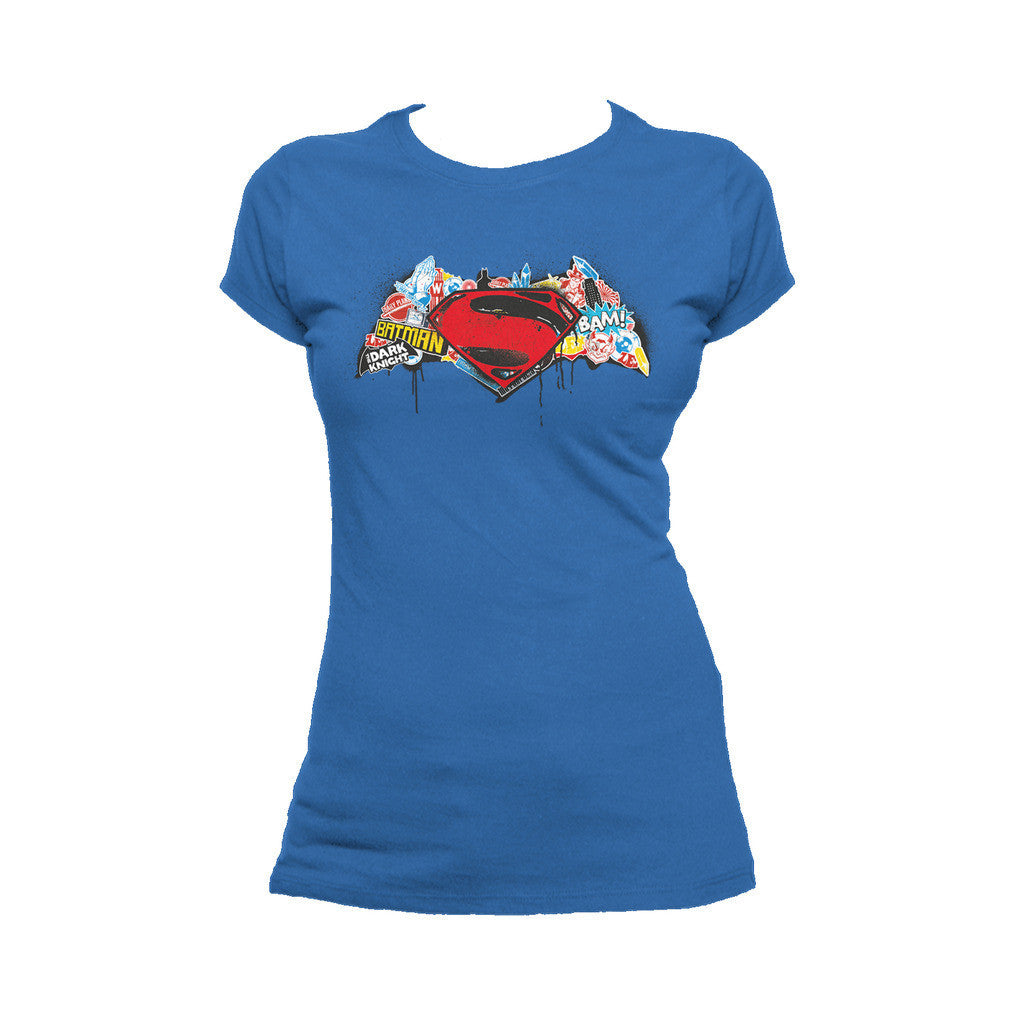 DC Batman V Superman Logo Stencil Official Women's T-shirt ()