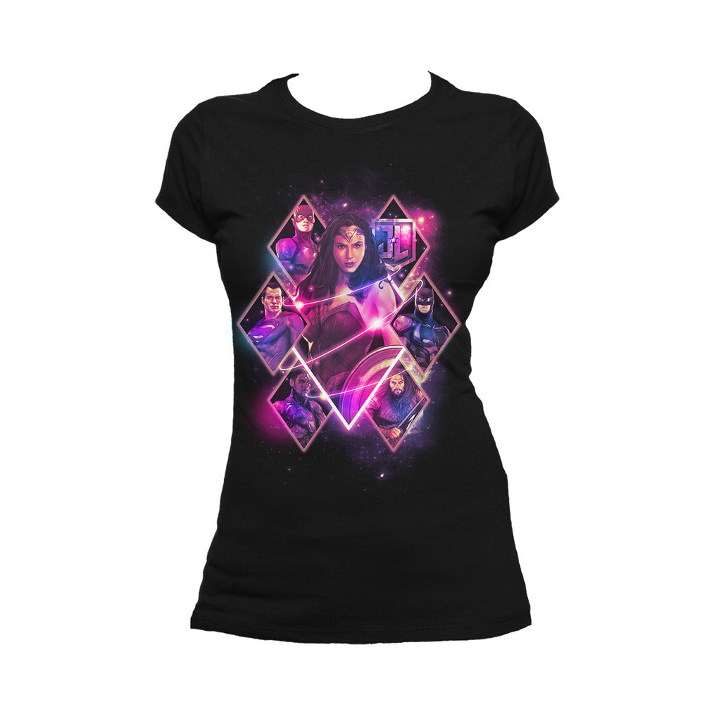 DC Justice League Neon Wonder Woman Official Women's T-shirt ()