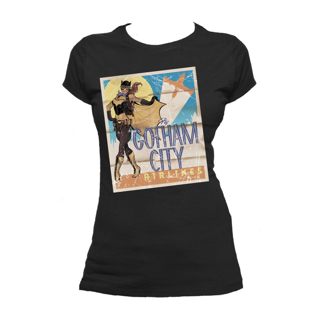 DC Comics Bombshells Batgirl Gotham Airlines Official Women's T-shirt ()