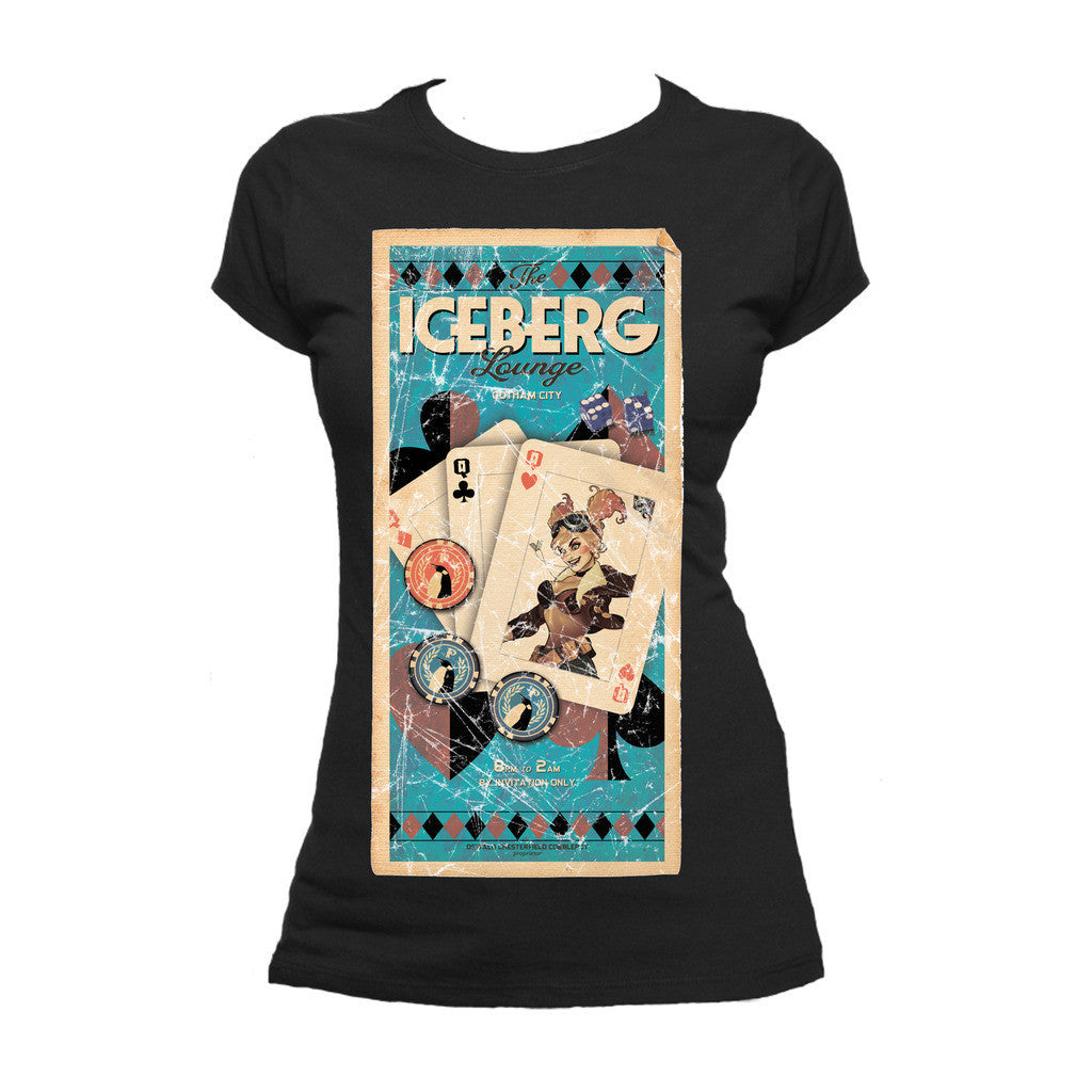 DC Comics Bombshells Harley Quinn Poster Iceberg Club Official Women's T-shirt ()