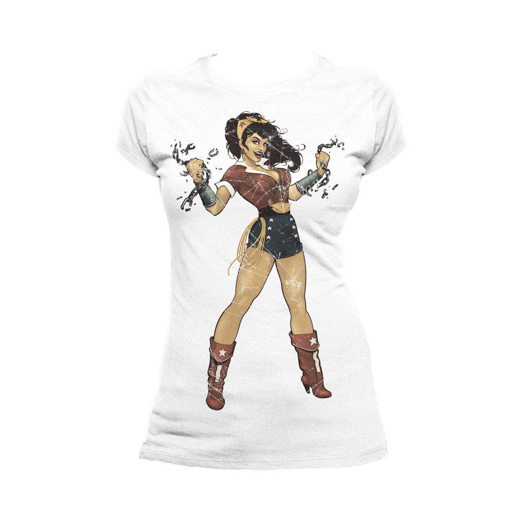 DC Comics Bombshells Wonder Woman Character Stance Official Women's T-shirt ()