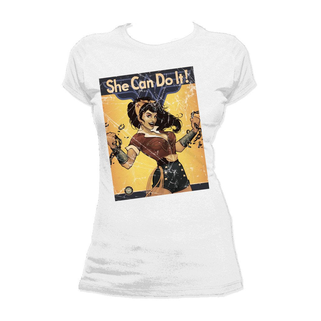 DC Comics Bombshells Wonder Woman Poster Do It Official Women's T-shirt ()