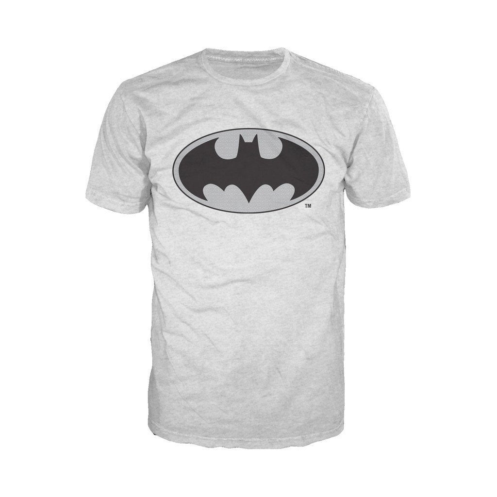 DC Comics Batman Logo Grey Official Men's T-shirt ()