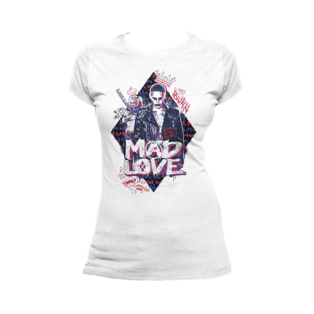 DC Suicide Squad Joker-Harley Quinn Mad Love Official Women's T-shirt ()