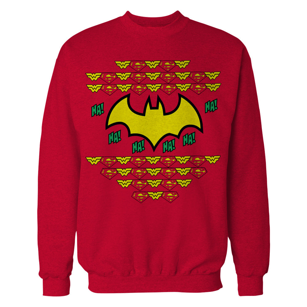 DC Comics Justice League Batman Xmas Pattern Ha Official Sweatshirt ()