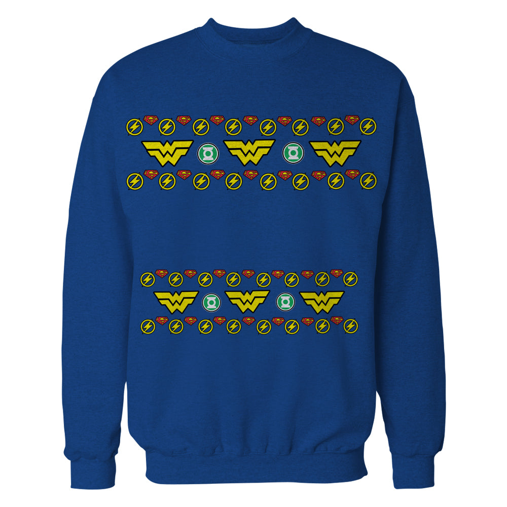 DC Comics Justice League Wonder Woman Xmas Pattern Tube Official Sweatshirt (Royal )