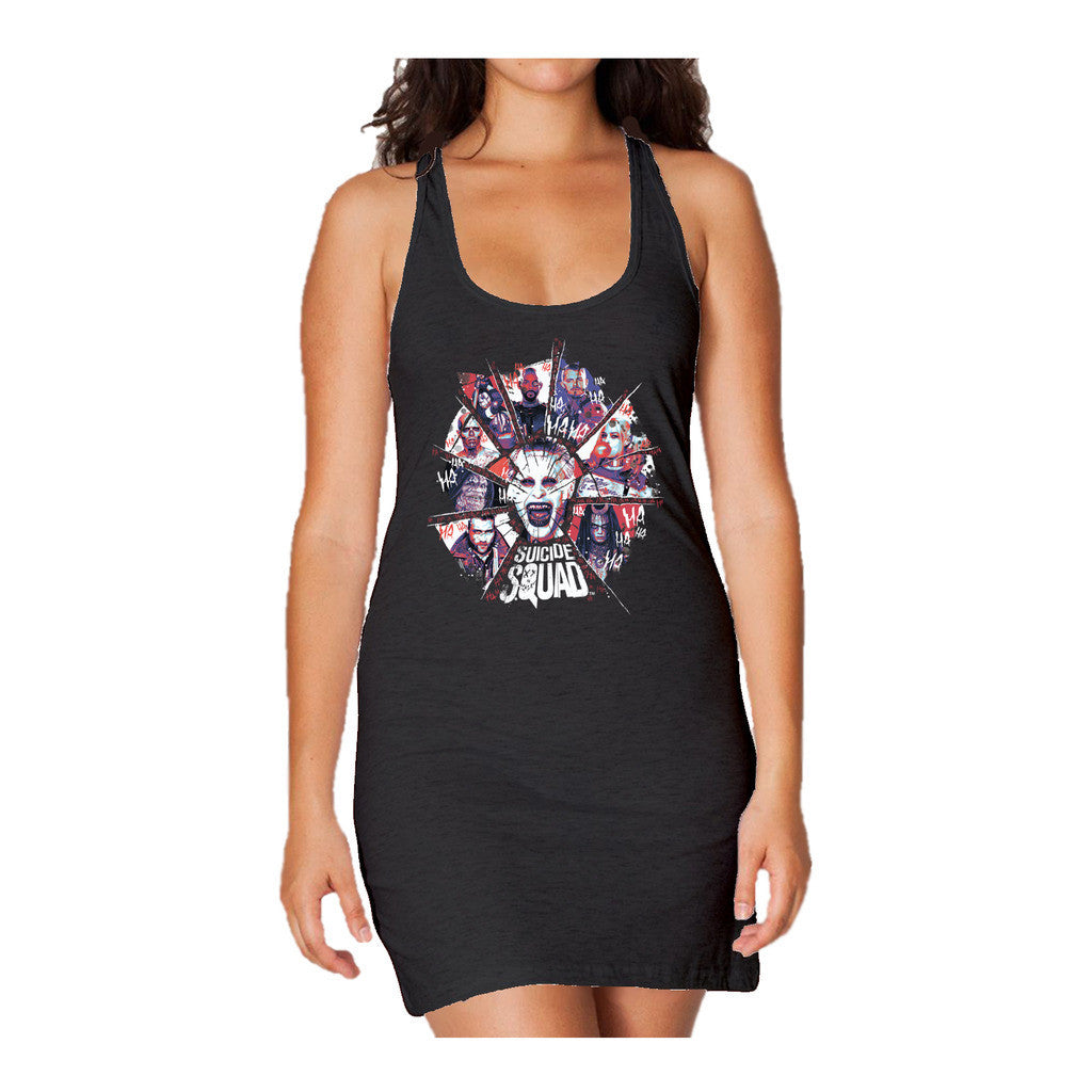 DC Suicide Squad Shattered Official Women's Long Tank Dress ()