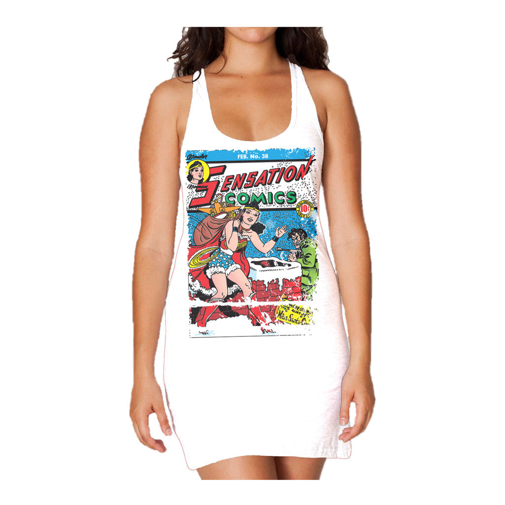 DC Comics Wonder Woman Cover 38 Xmas Official Women's Long Tank Dress ()