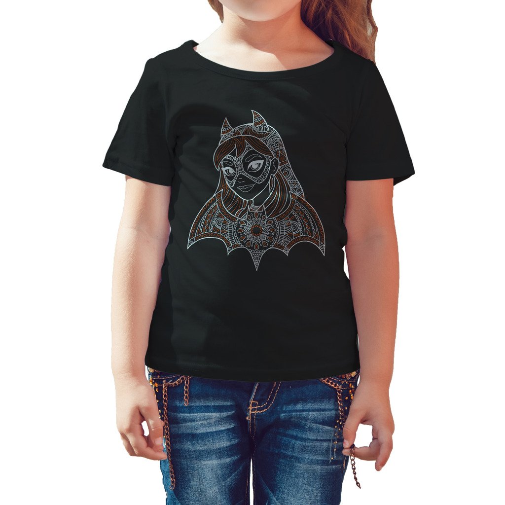 DC Super Hero Girls Batgirl Pattern Bandana Profile Official Kid's T-Shirt ()