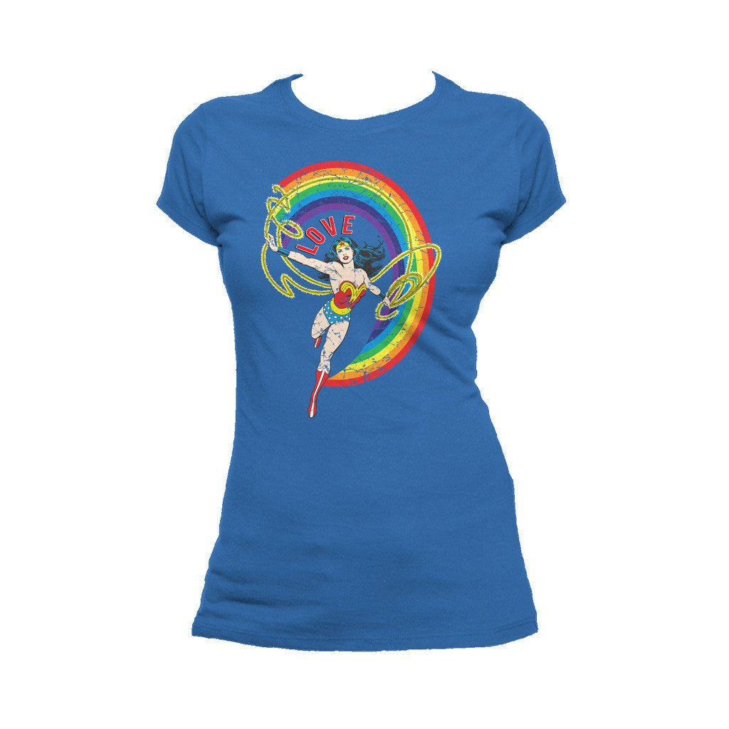 DC Comics Wonder Woman Rainbow Love Official Women's T-shirt ()